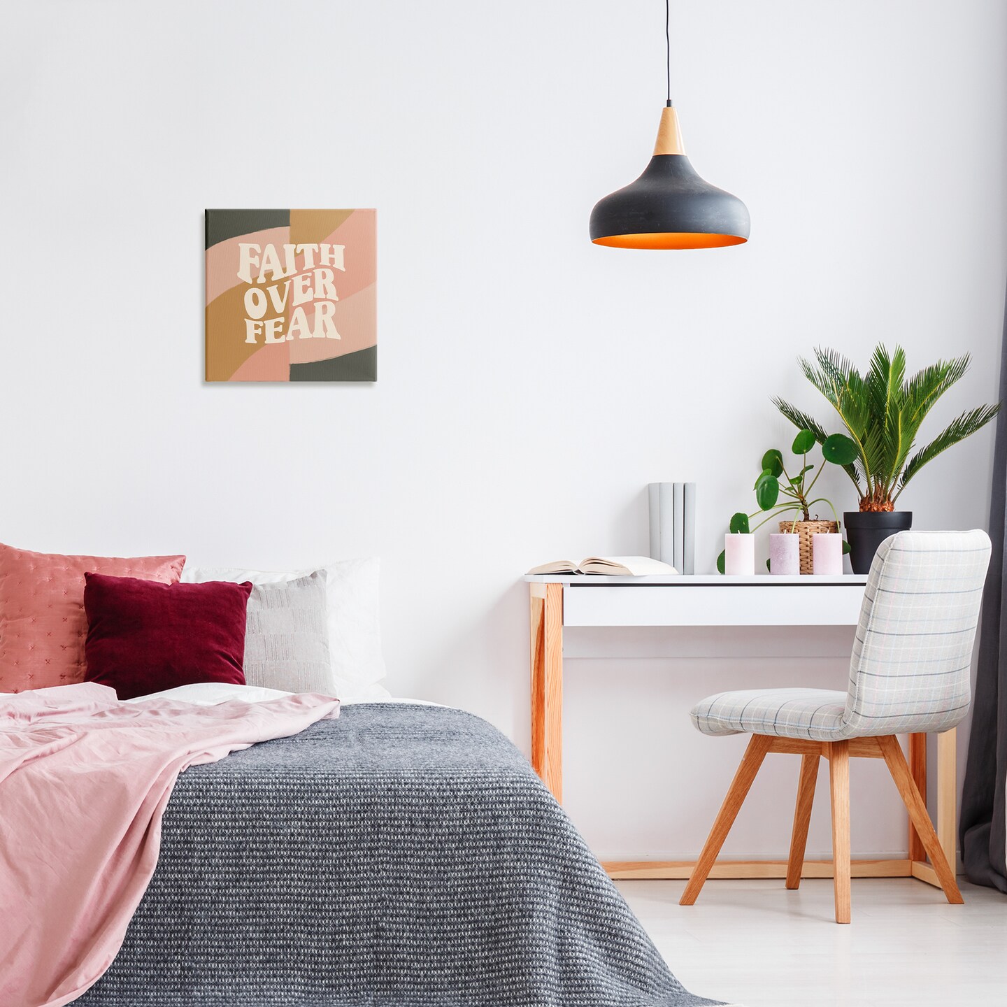 Stupell Industries Faith Over Fear Canvas Wall Art Design by Amylee Weeks