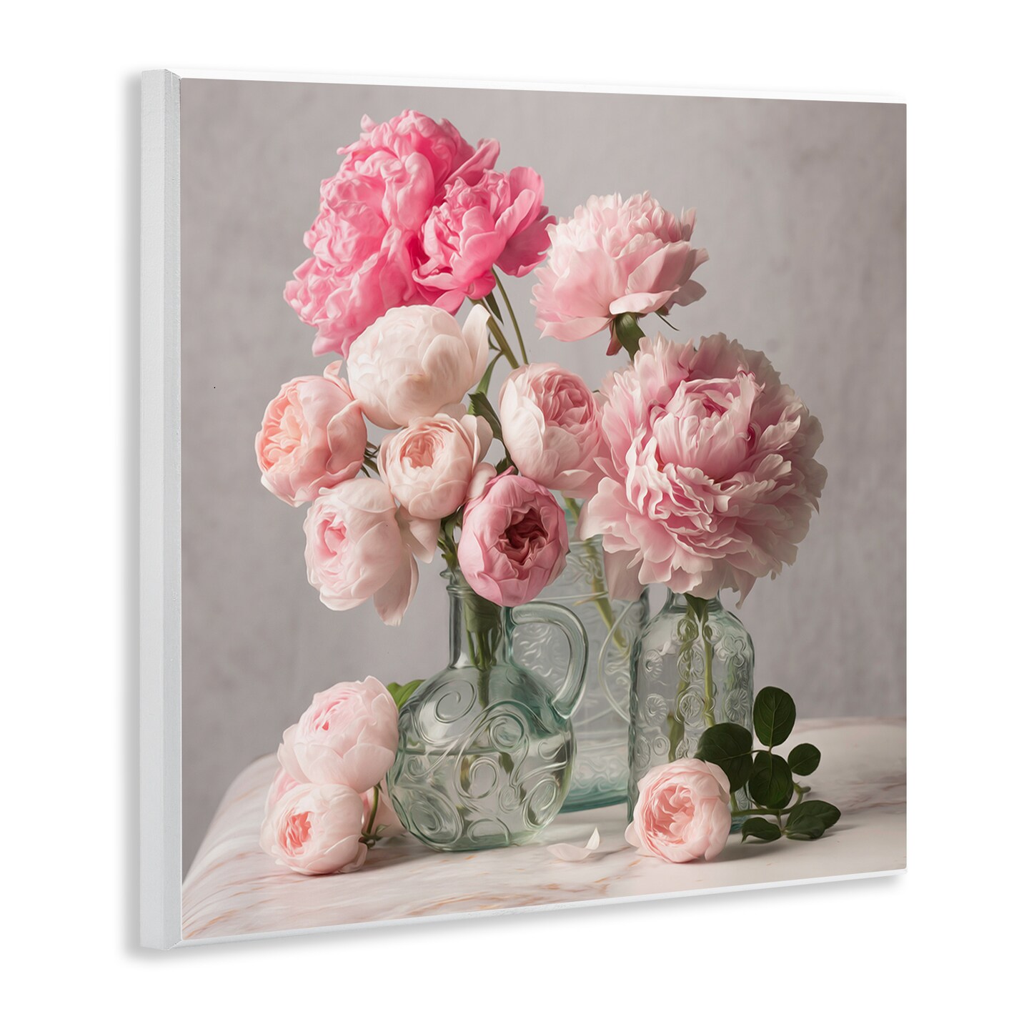 Stupell Industries Rose & Peony Duet Wall Plaque Art Design by Leah McLean