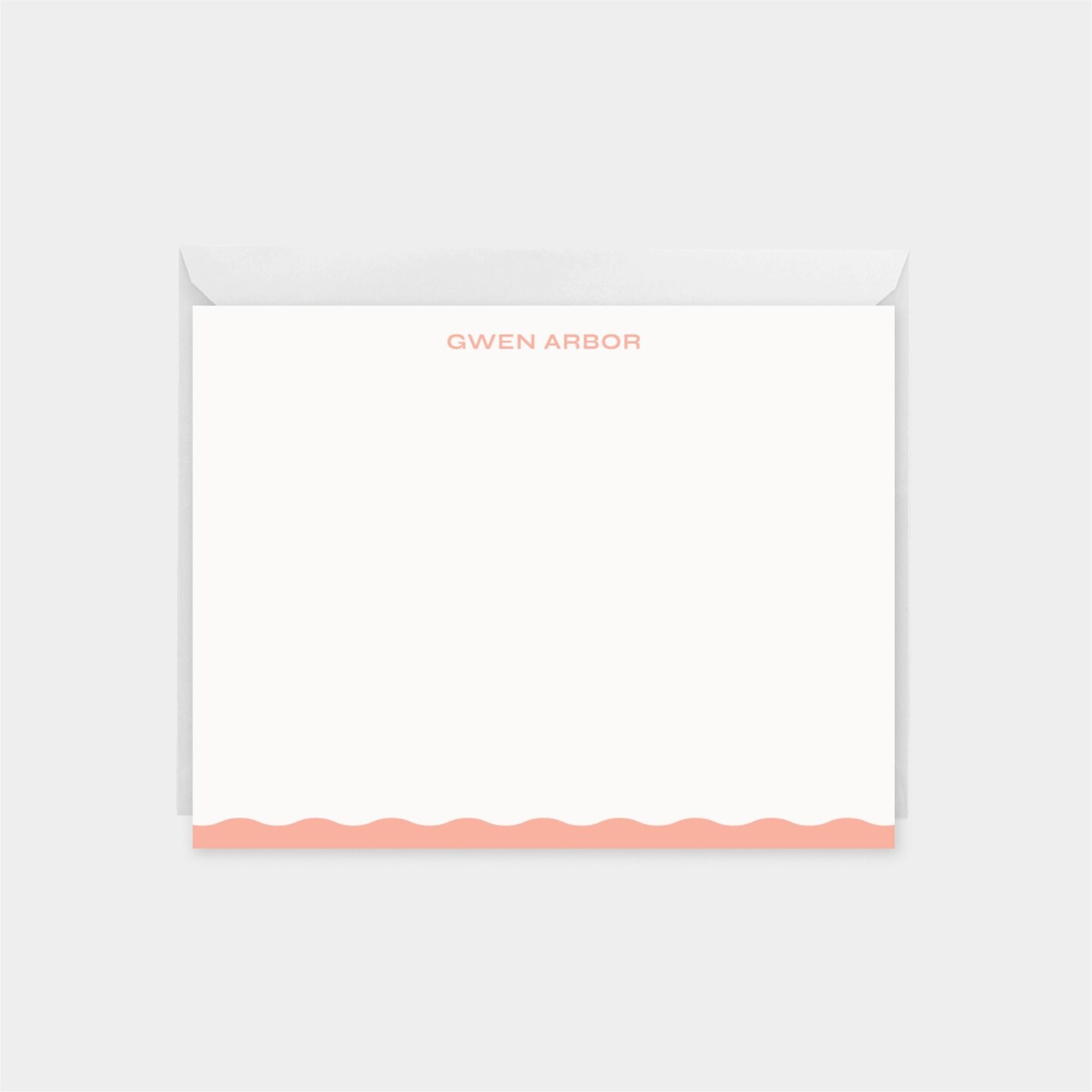 Birth Announcement Wavy Edge Note Cards