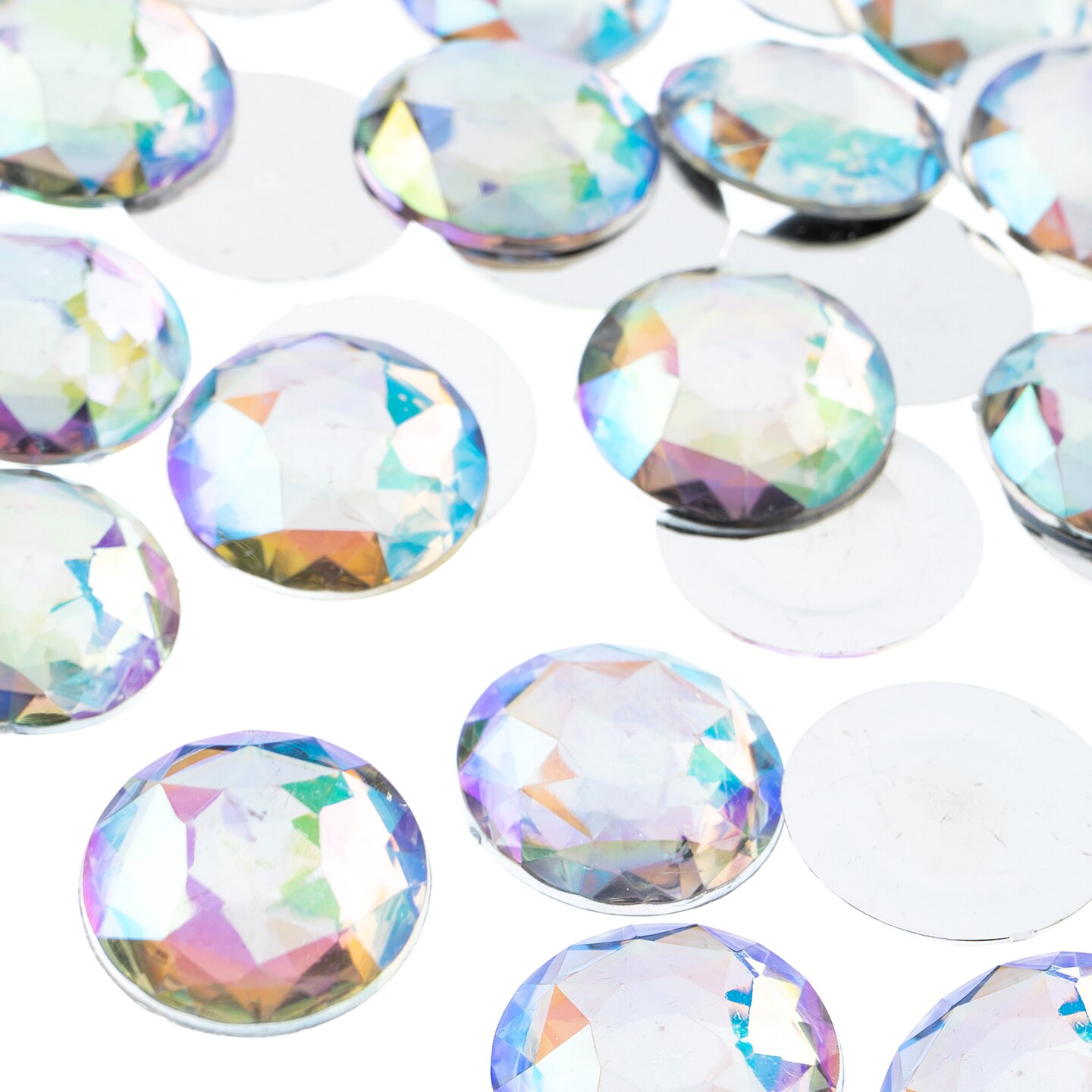 John Bead 25mm Round Acrylic Flat Back Rhinestones, 100pcs