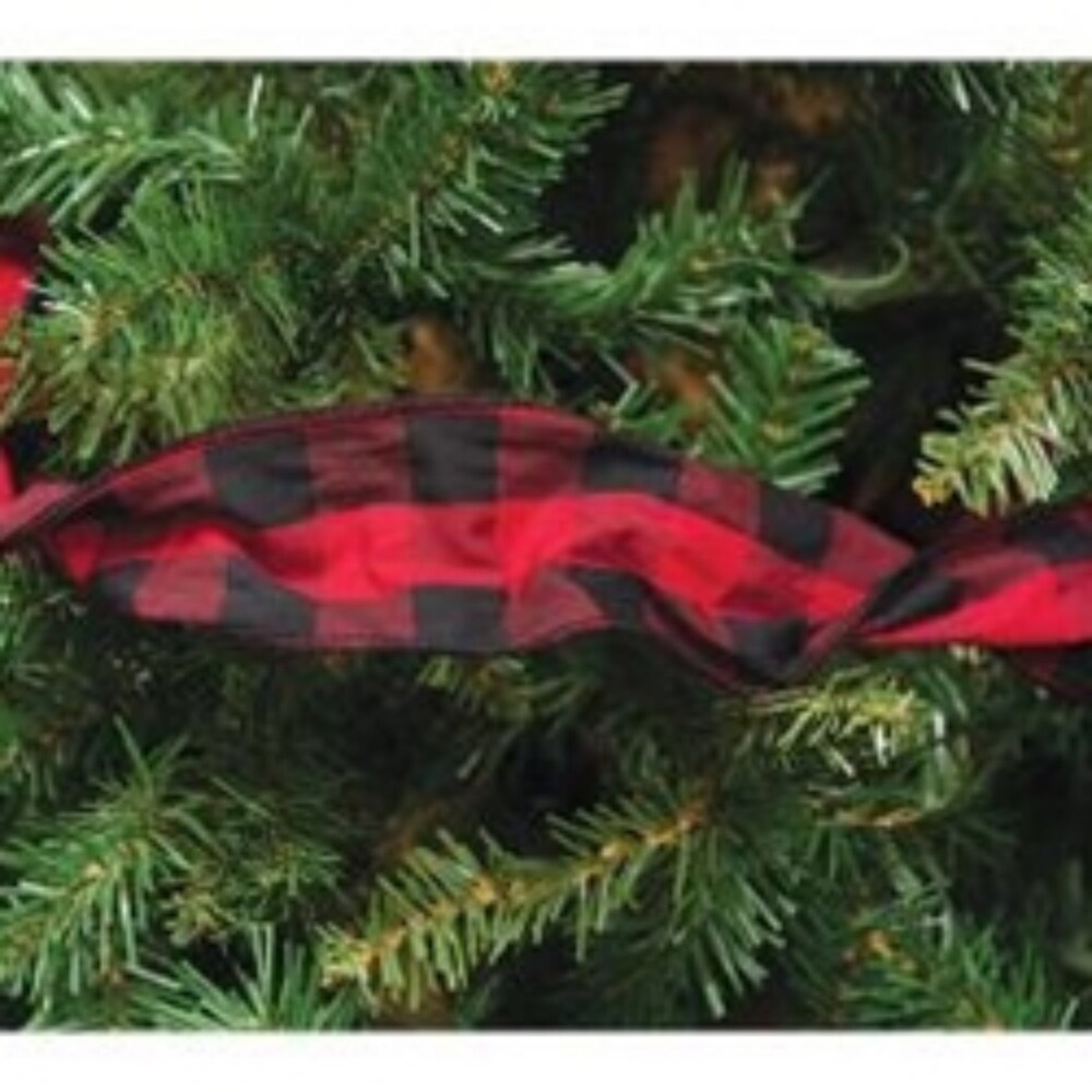 Synthetic Wired Buffalo Check Ribbon