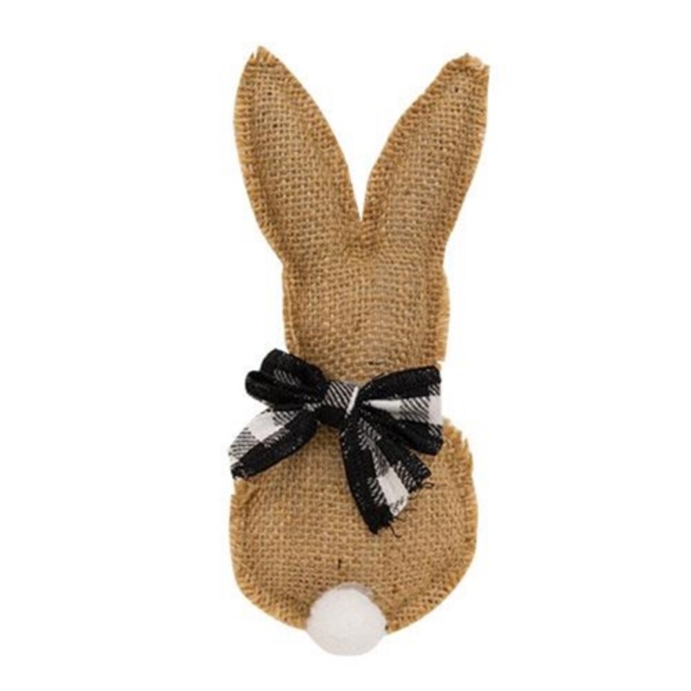 Burlap &#x26; Gingham Fabric Bunny Ornament