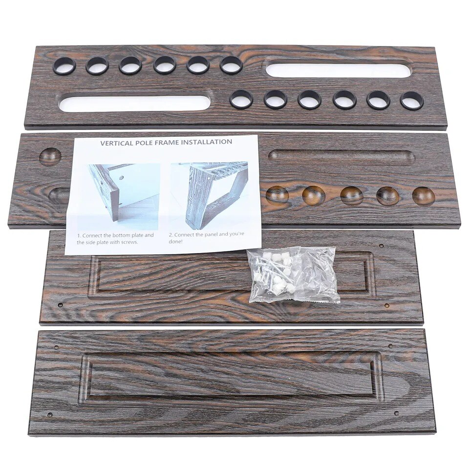 Billiards Pool Cue Rack - Billiard Stick Holder Holds 6 Cues for Game Room