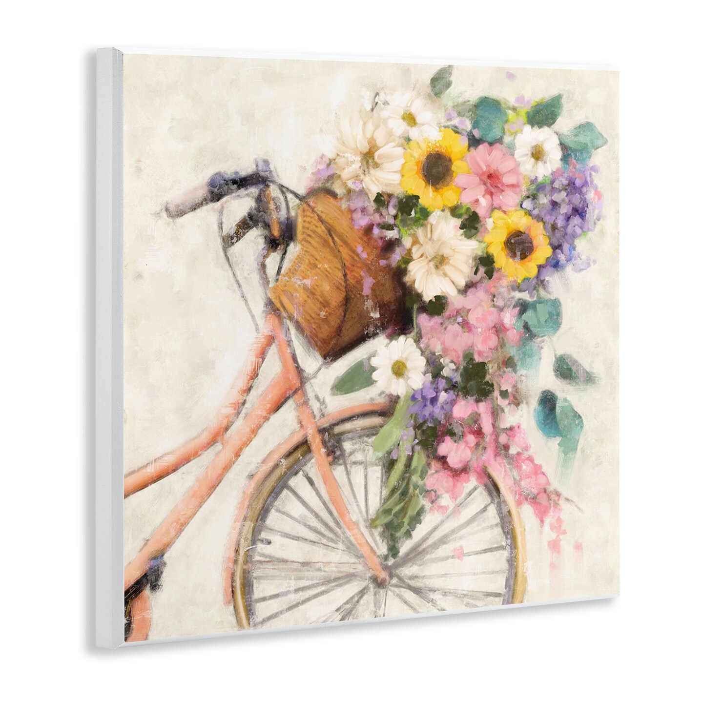 Stupell Industries Flower Swathed Bicycle Wall Plaque Art Design by Nina Blue