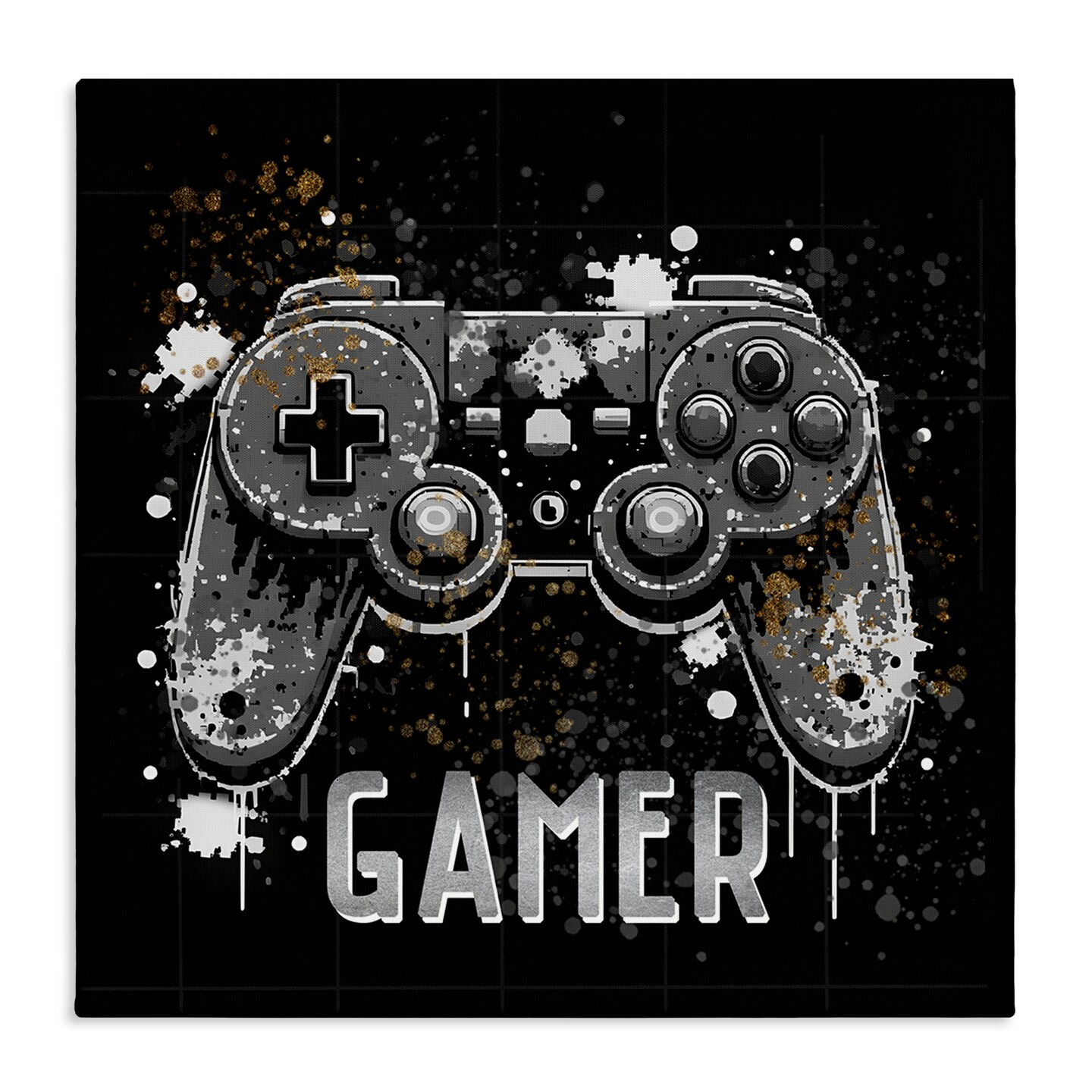 Stupell Industries Pixel Style Gamer Canvas Wall Art Design by Kim Allen
