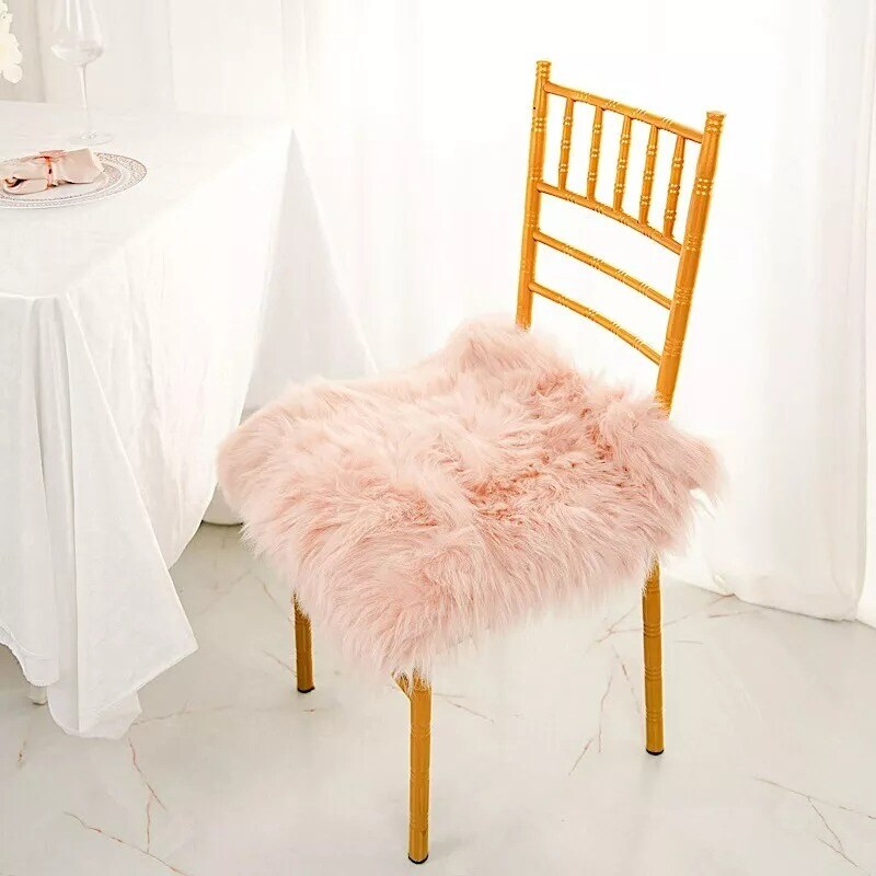20x20-Inch Faux Fur THROW Sheepskin RUG CHAIR CUSHION Home Decorations