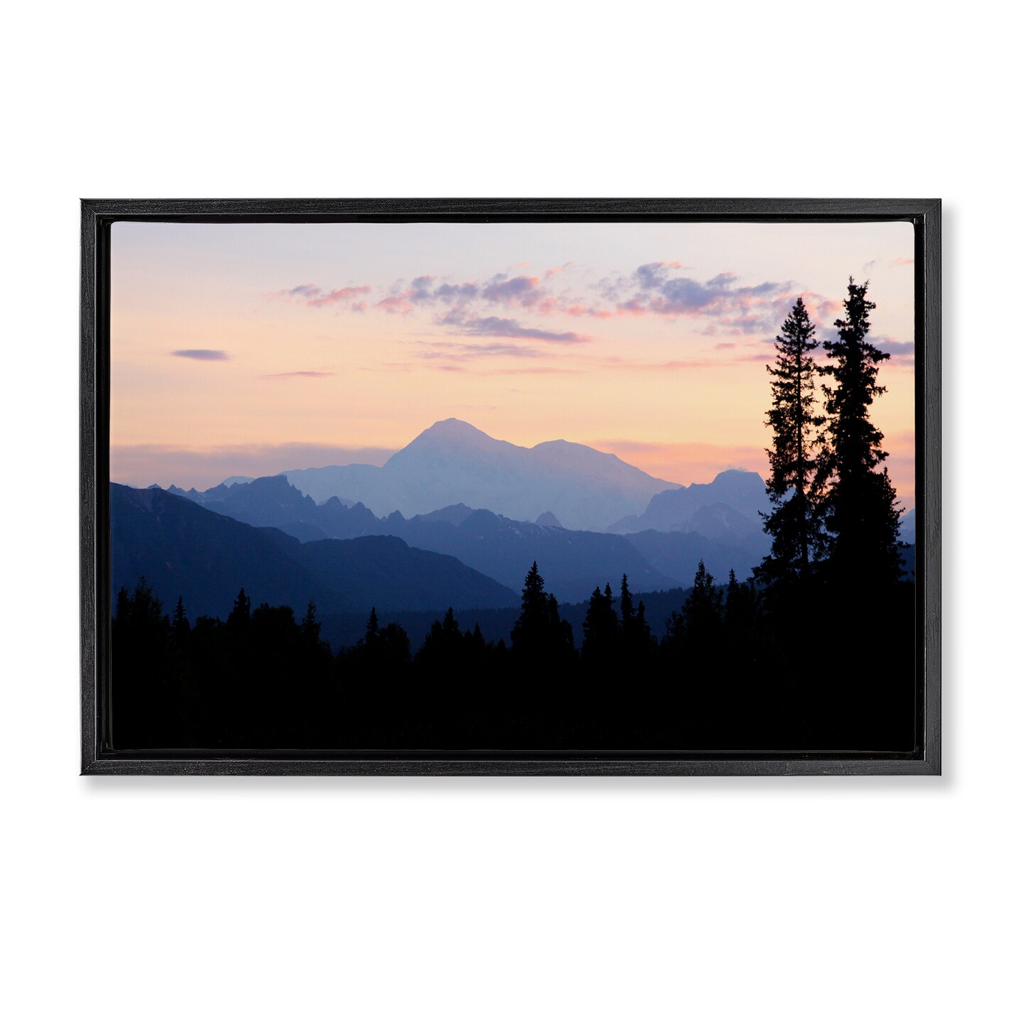 Stupell Industries Midnight On Mountain Framed Floater Canvas Wall Art Design by Shane Lamb