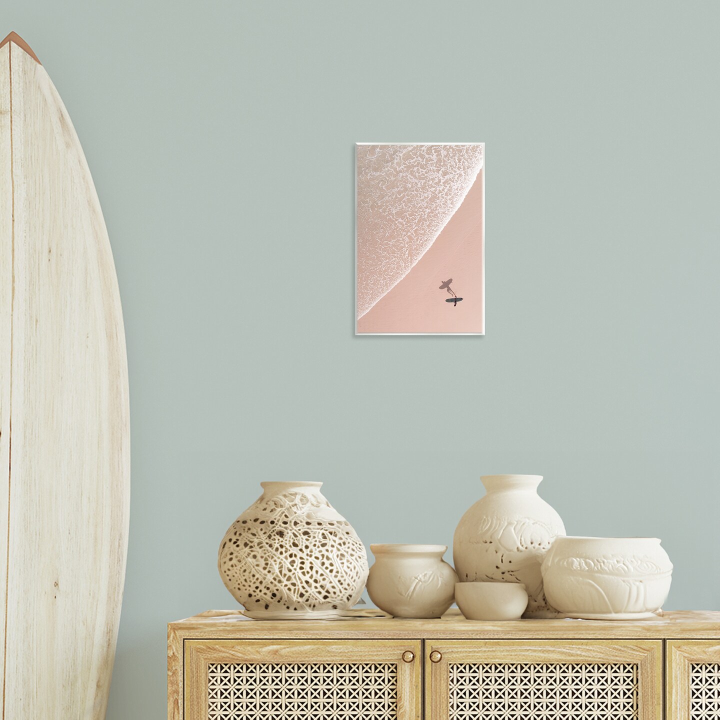 Stupell Industries Beach Surfer Silhouette Wall Plaque Art Design by Nataly White