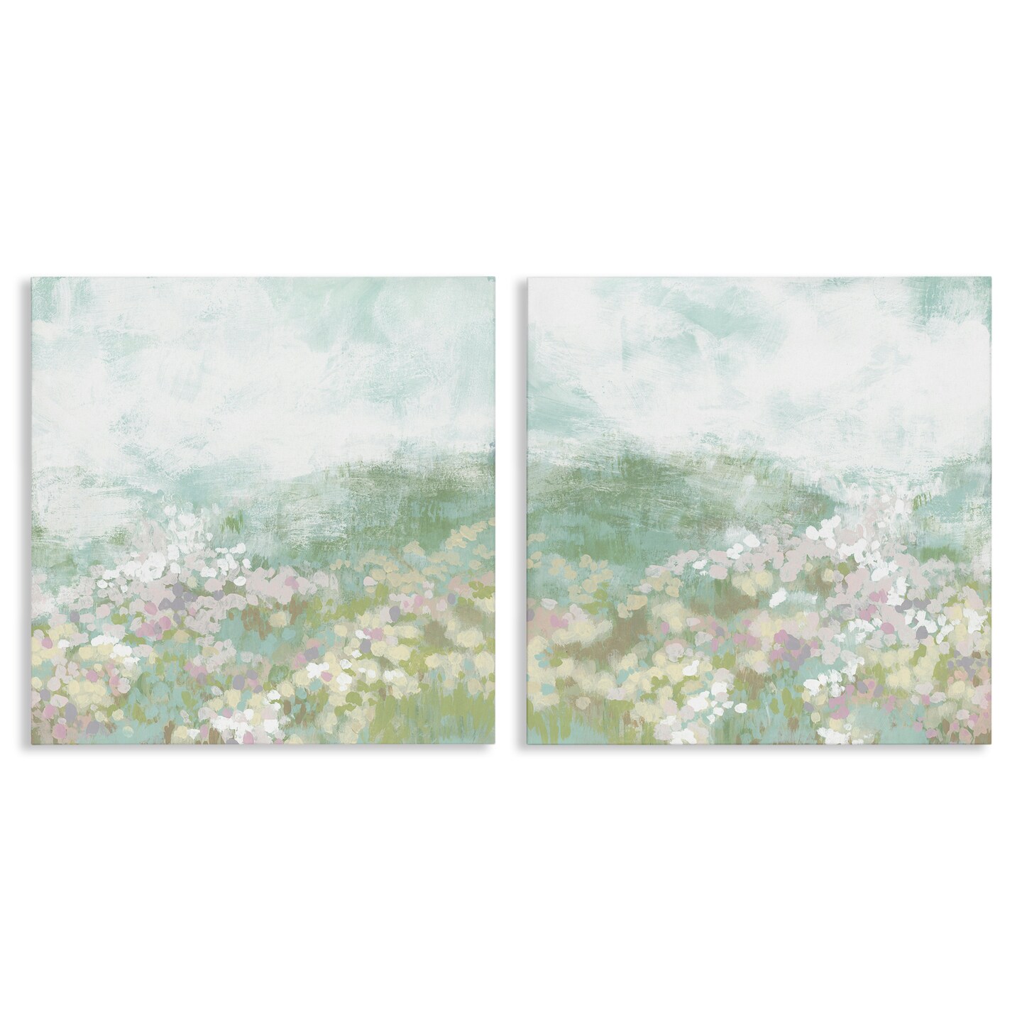 Stupell Industries Muted Pastel Flower Field 2 pc Canvas Wall Art Set Design by June Erica Vess