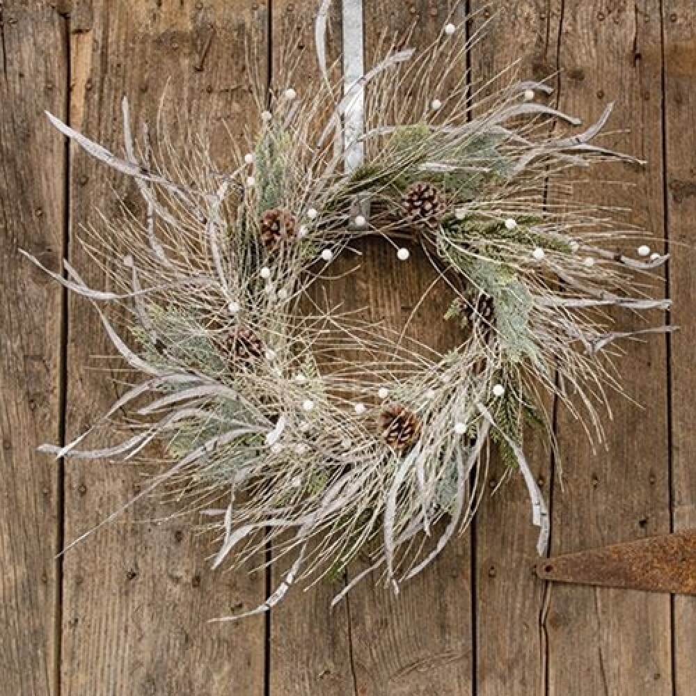 Glistening Pine &#x26; Frosty Grass Wreath