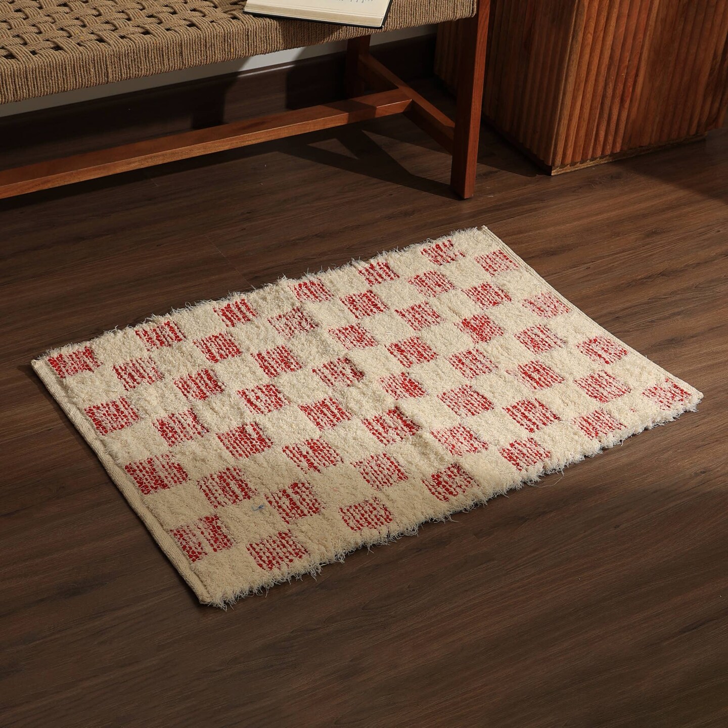 36&#x22; x 24&#x22; Fringed Cotton-Blend Scatter Rug &#x2013; Soft, Durable Accent Mat with Handmade Look
