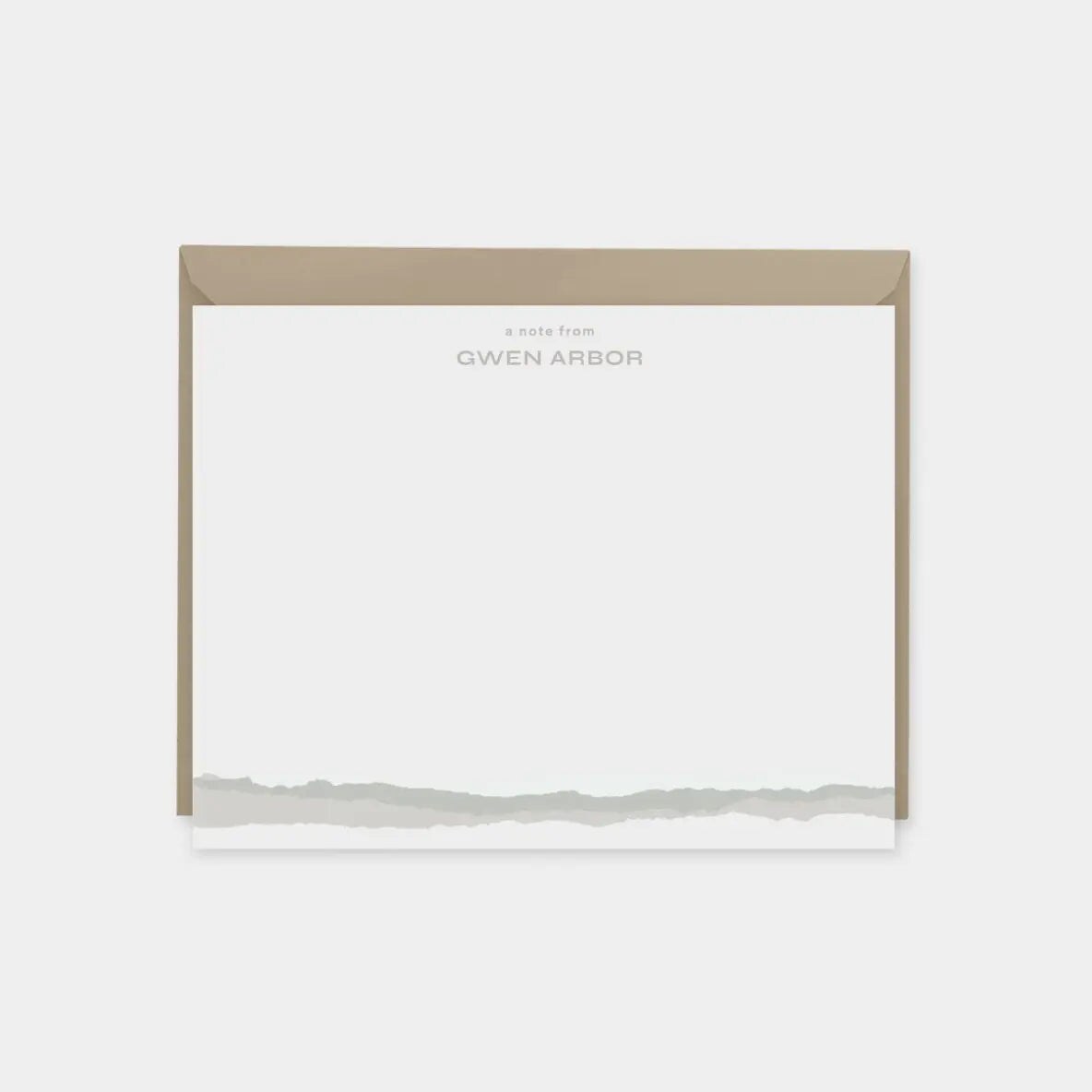 Torn Paper Note Cards,  Custom Note