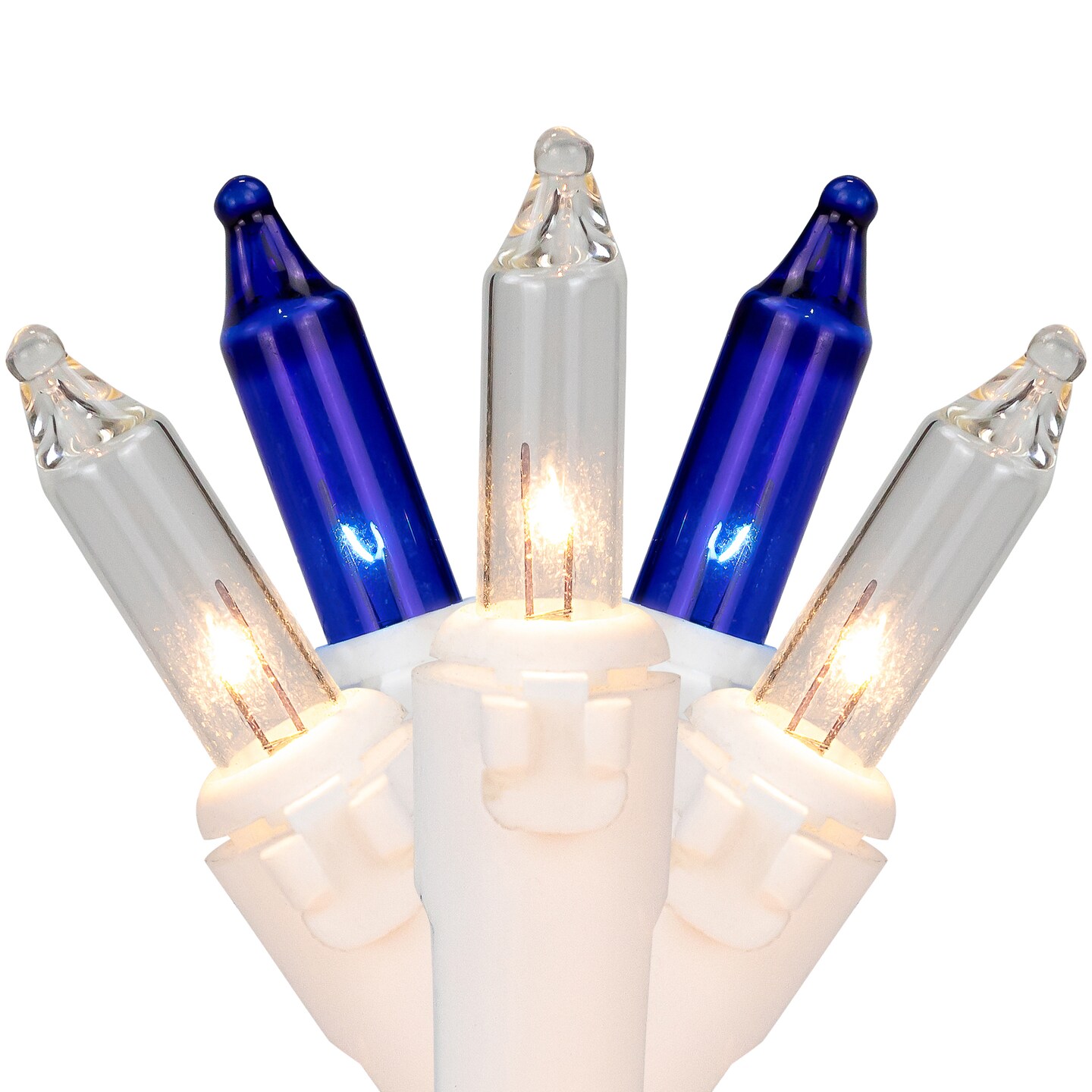 Northlight Mini Incandescent Christmas Lights - Blue and Clear - 7' White Wire - 35ct