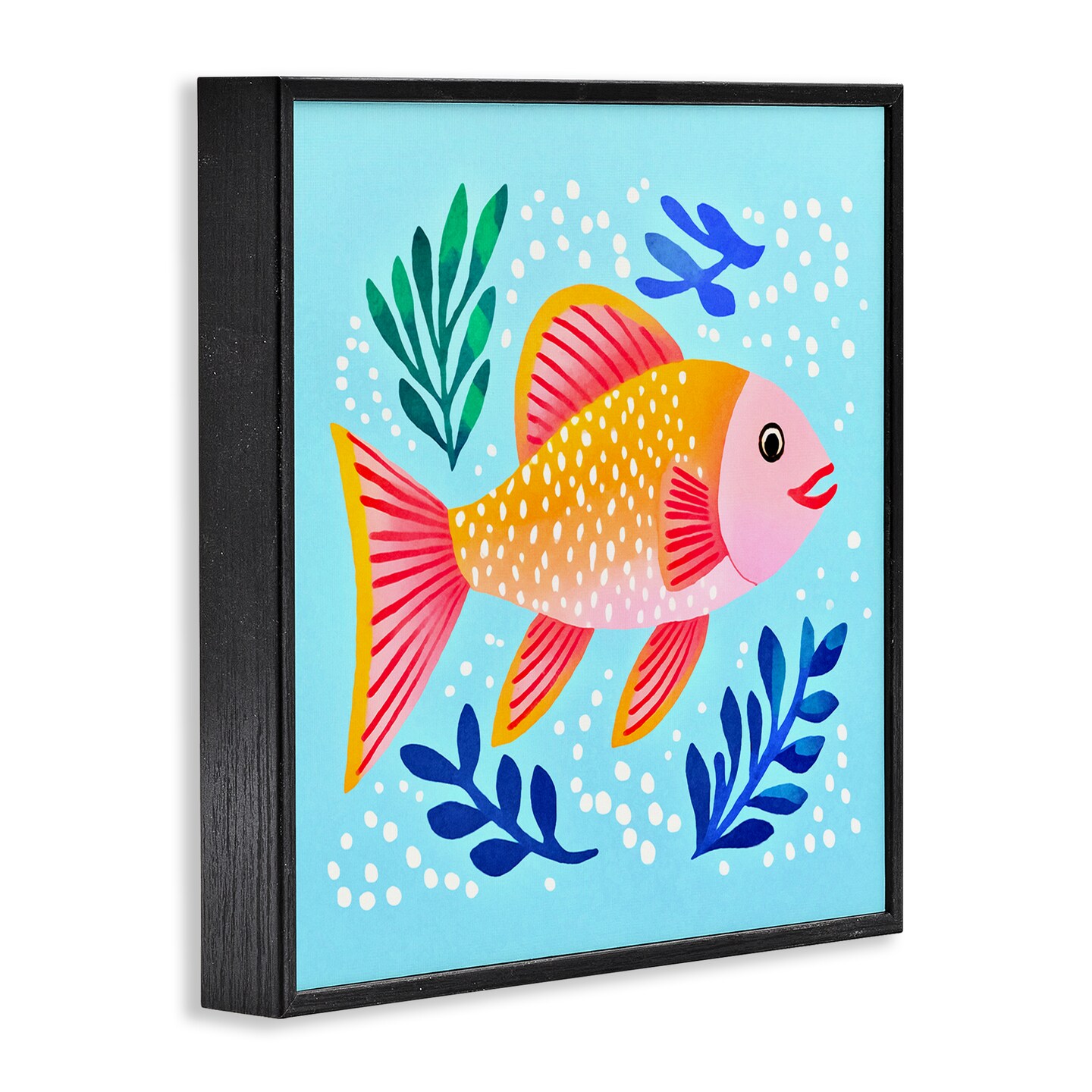 Stupell Industries Whimsical Fish &#x26; Seaweed Framed Giclee Wall Art Design by Andrea Haase