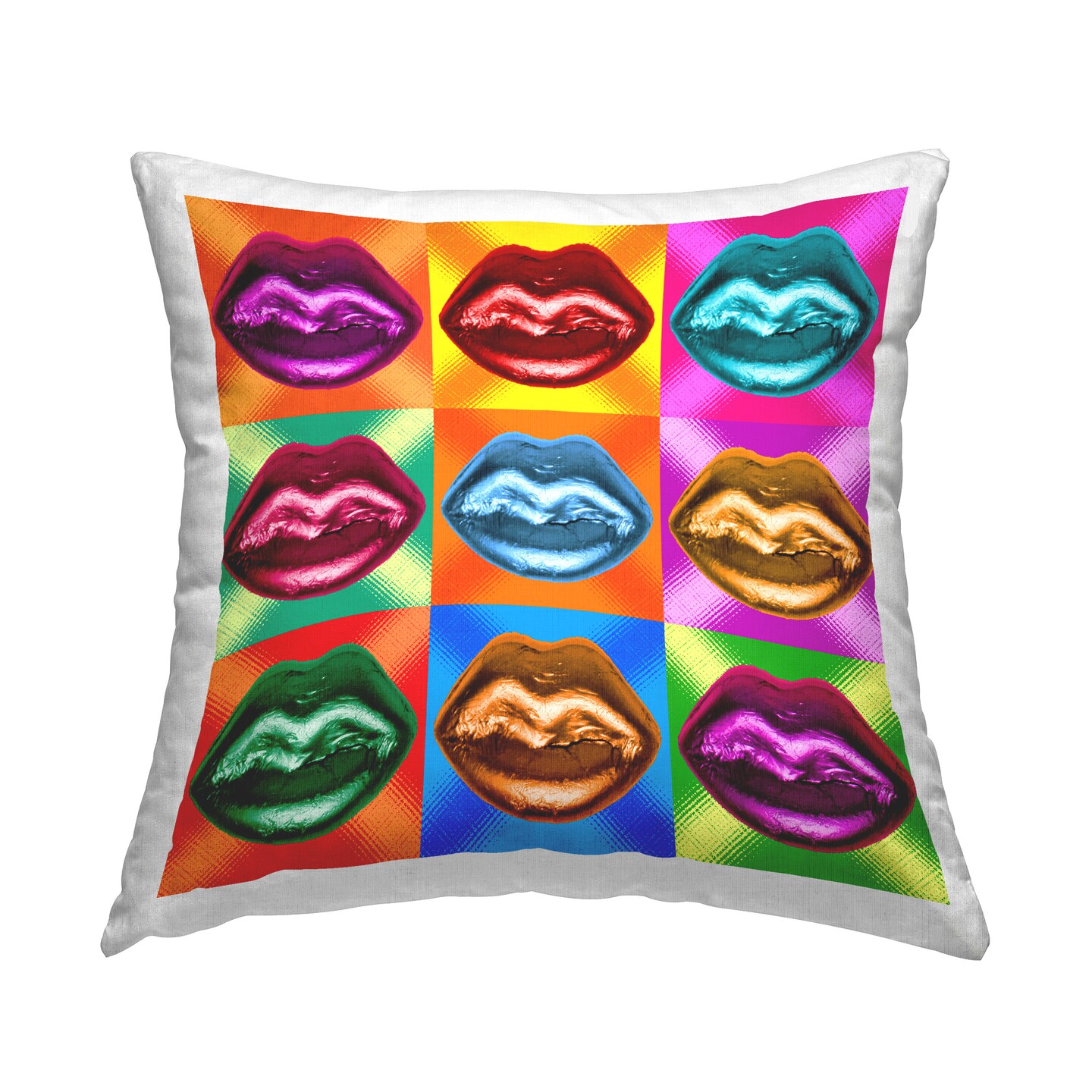Alternating Glam Lips Design by Ziwei Li Throw Pillow 