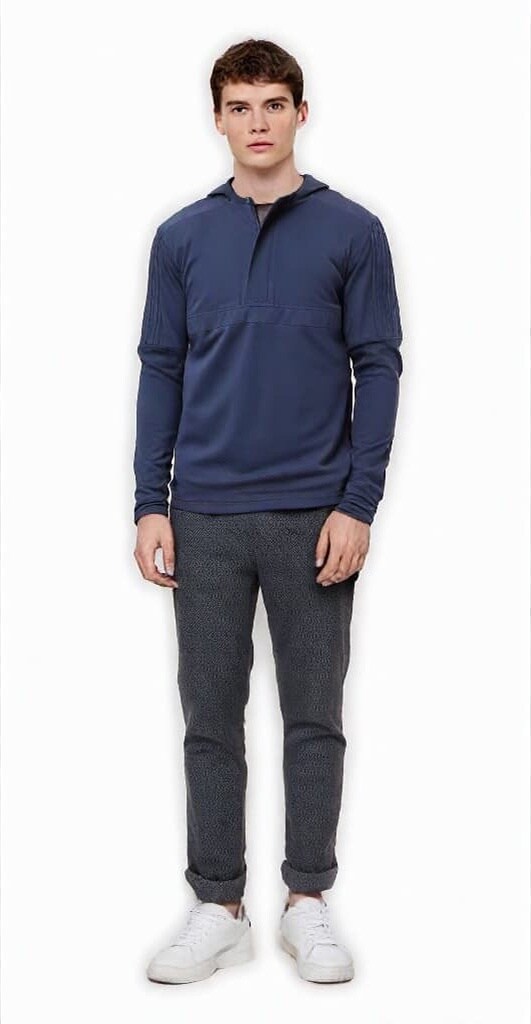 Adidas&#xAE; Half Zip Hooded Jacket Cotton &#x26; Recycled Polyester