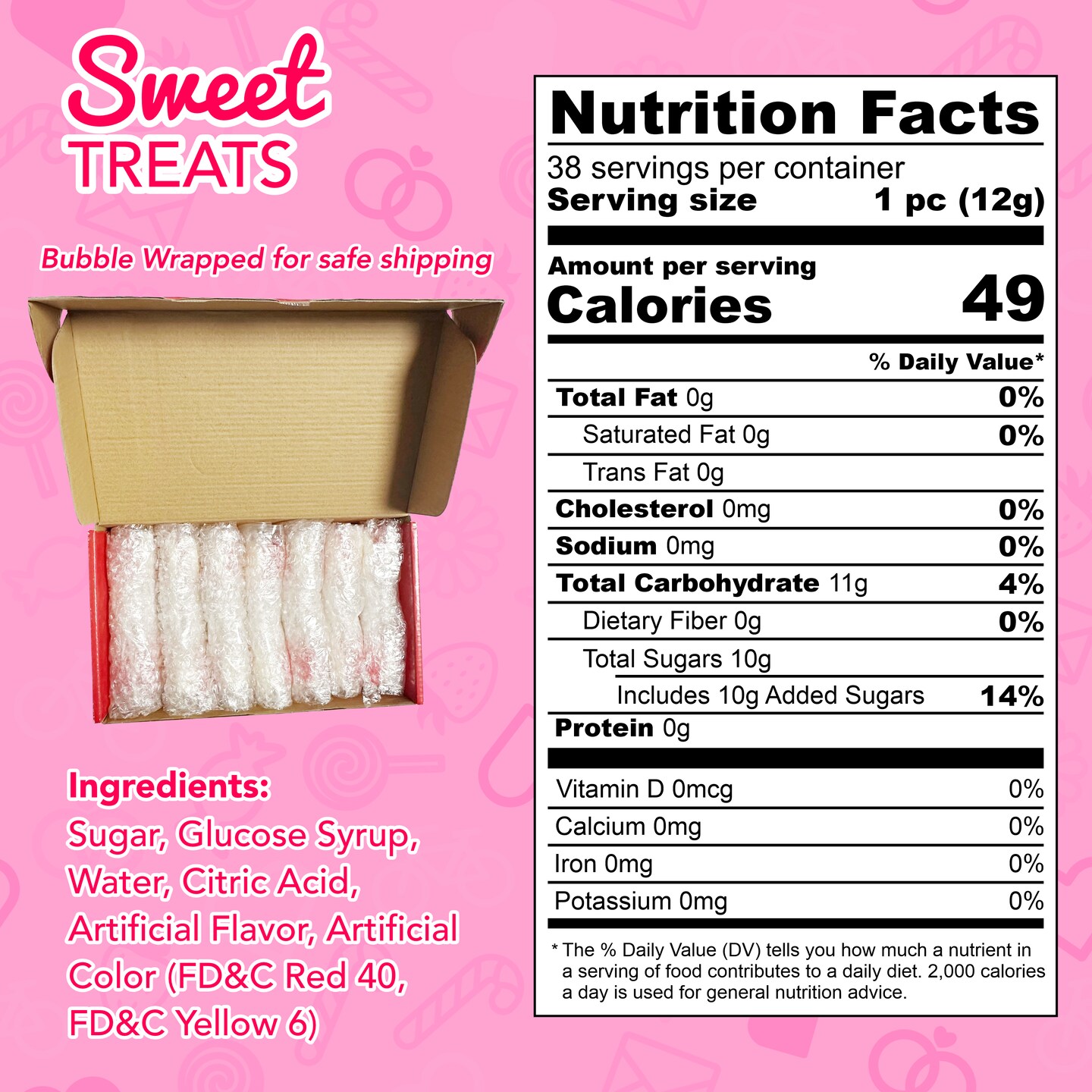 4E's Novelty 38 Pack Heart Shaped Lollipops – Strawberry N Cream Flavored, Individually Wrapped Valentine's Day Candy, Valentine Candy Hearts for Kids