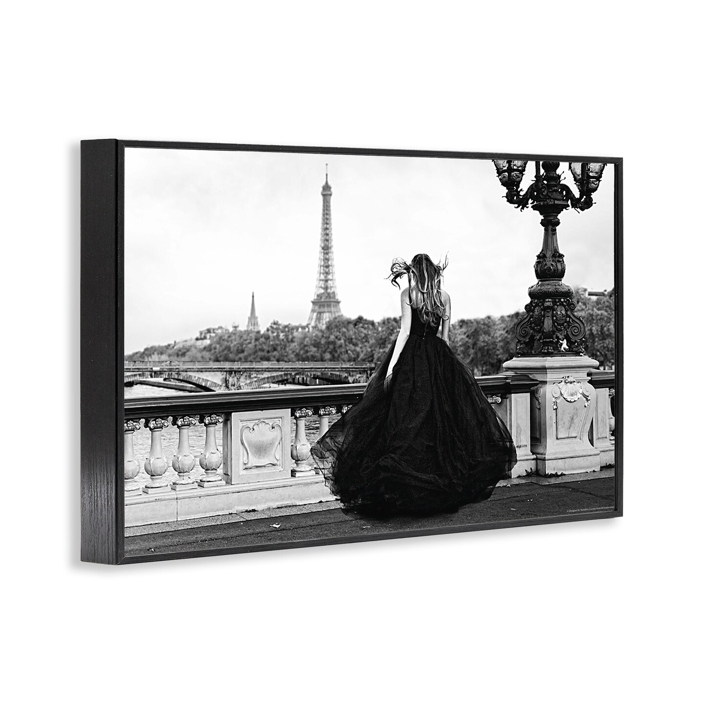 Stupell Industries Girl in Gown Cityscape Framed Giclee Wall Art Design by Reinders