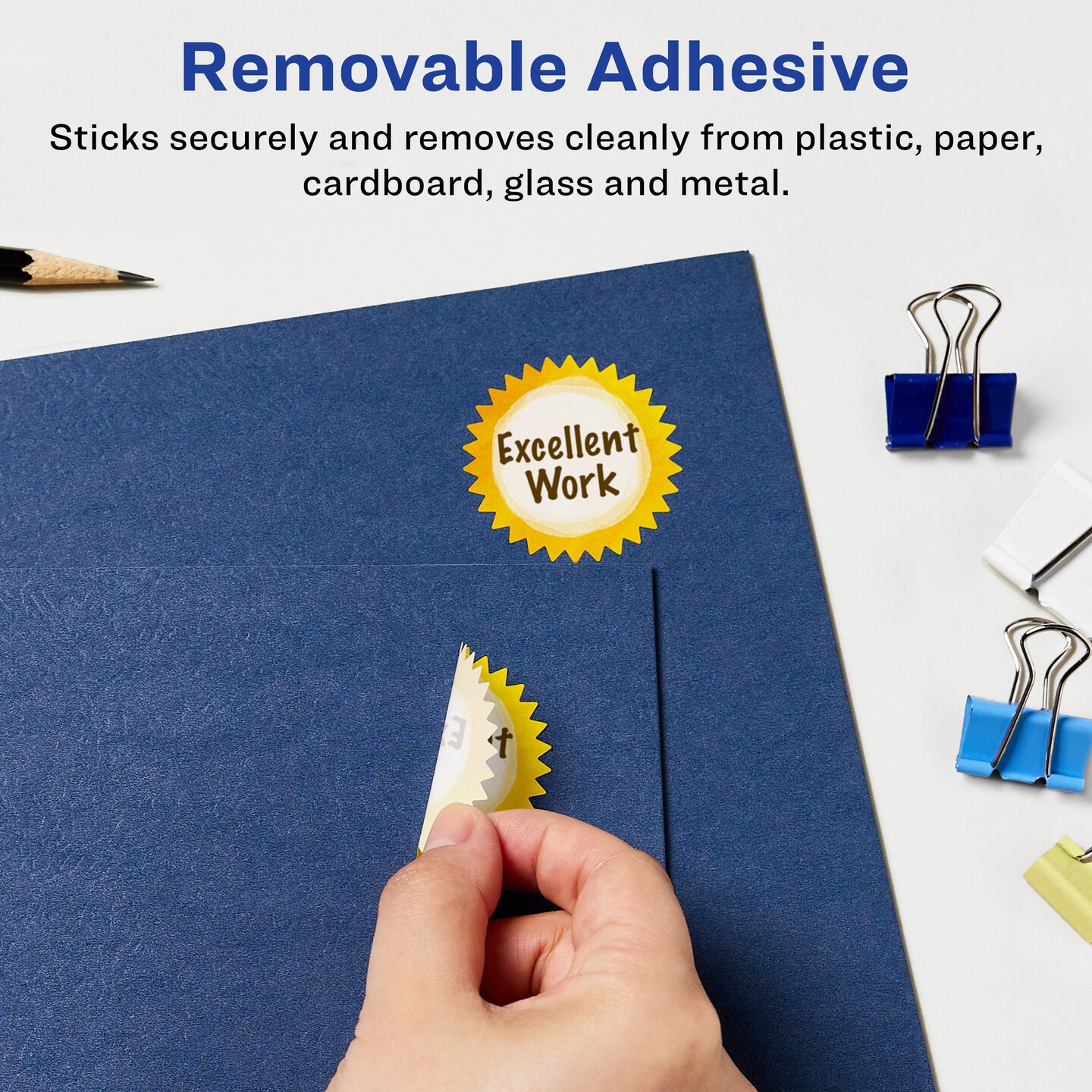 Avery Matte White Removable Starburst Labels with Sure Feed Technology, Print-to-the-Edge, 2.25&#x22;