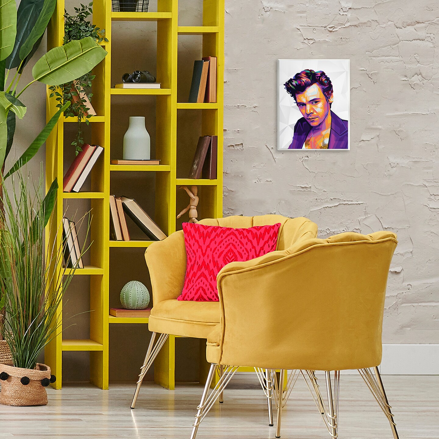 Stupell Industries Bright Hued Harry Wall Plaque Art Design by Birch &#x26; Ink