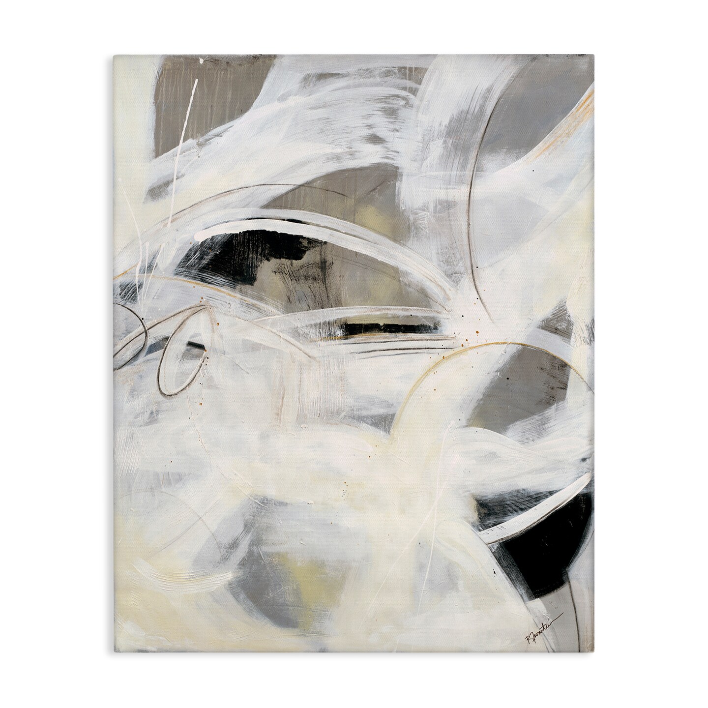 Stupell Industries White Abstract Expression Canvas Wall Art Design by Ruth Fromstein