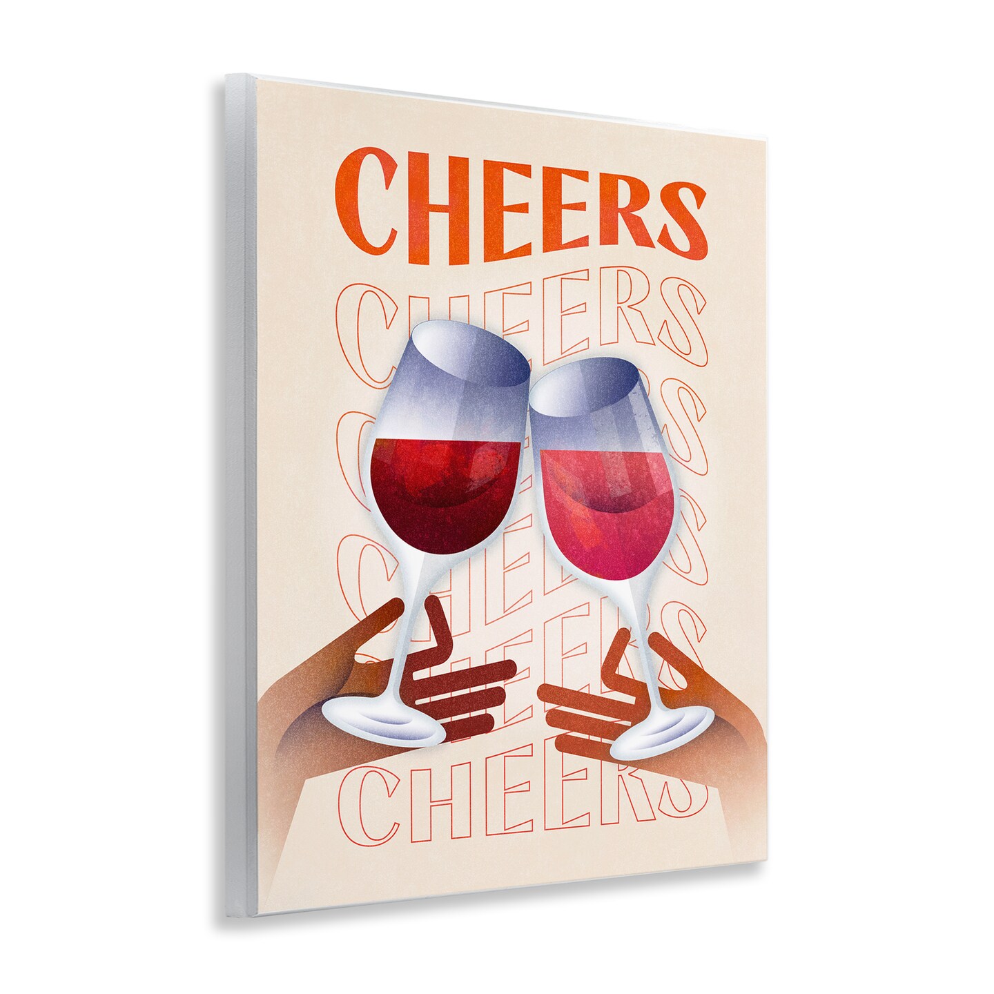 Stupell Industries Cheers Wine Glasses Wall Plaque Art Design by Victoria Barnes