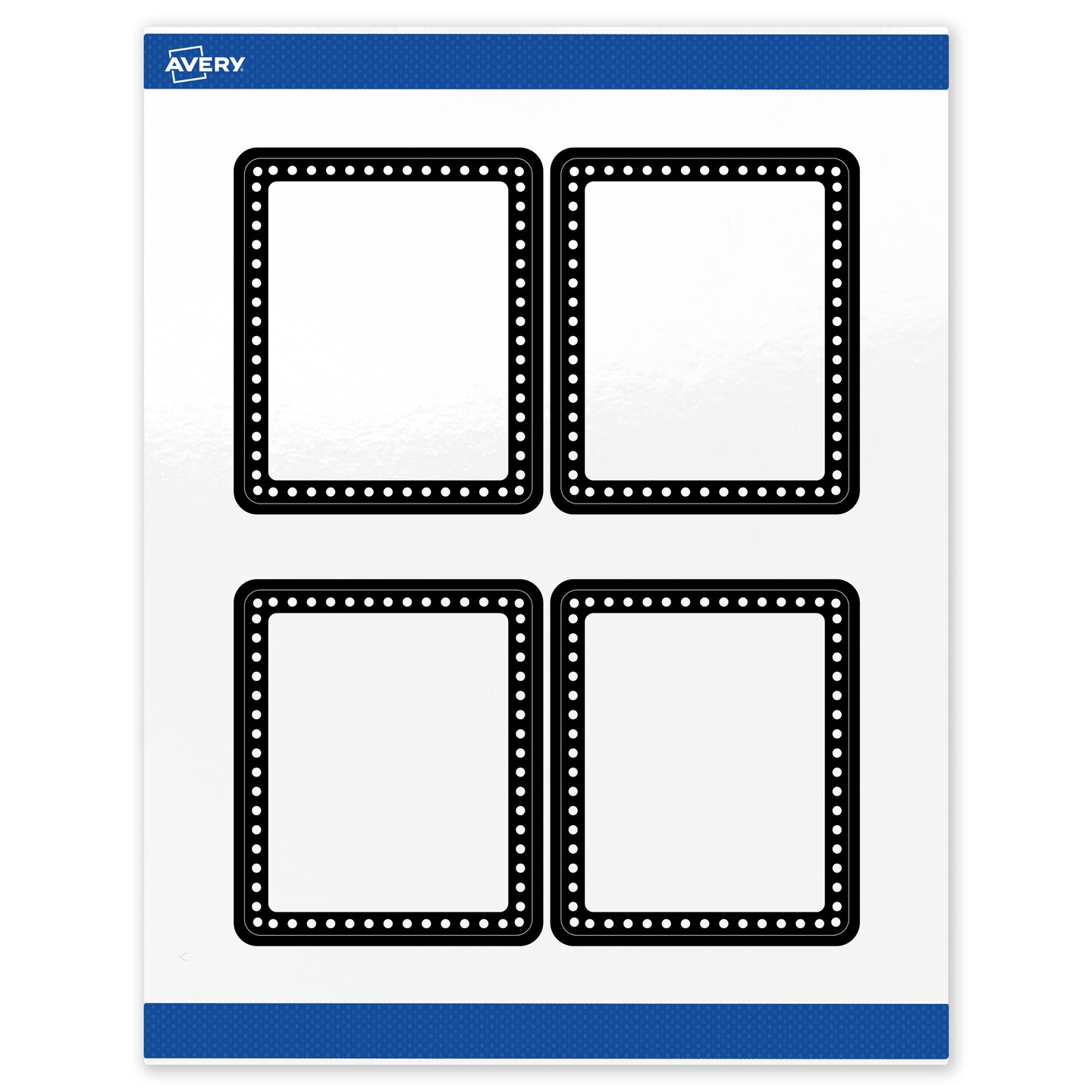 Avery Printable Rectangle Labels, Black and White Polka Dots, 4&#x22; x 3-1/3&#x22;, Glossy White Rectangle Labels, Permanent, Laser/Inkjet, 40ct, Great for Product Labels