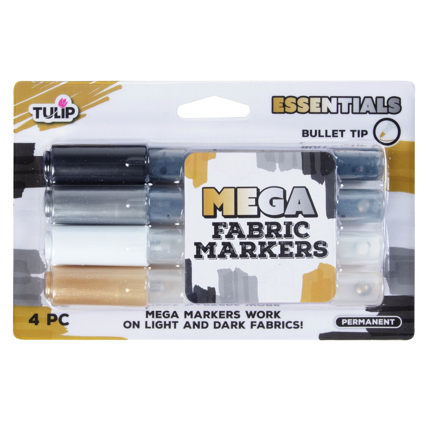 Tulip Mega Fabric Markers Essentials 4 Pack