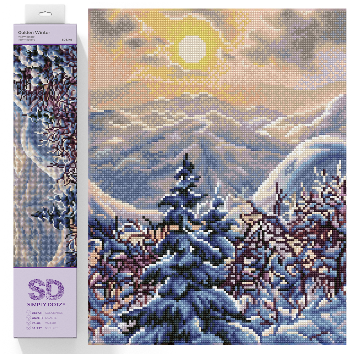 Diamond Dotz Golden Winter Diamond Painting Kits for Adults - Diamond Art Kits a Relaxing Creative Craft Kit with Dotz Gems 16.5x20.5