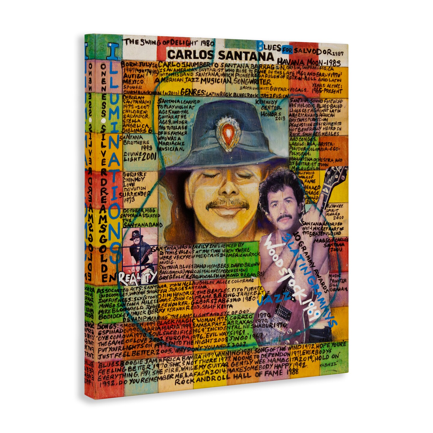 Stupell Industries Carlos Santana Collage Canvas Wall Art Design by Sabin