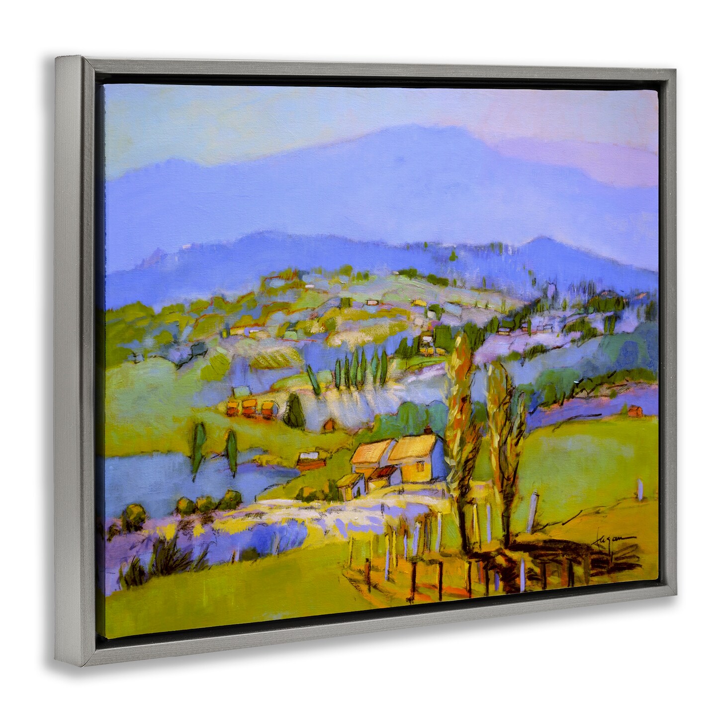 Stupell Industries Classic Countryside Mountains Framed Floater Canvas Wall Art Design by Dorothy Fagan