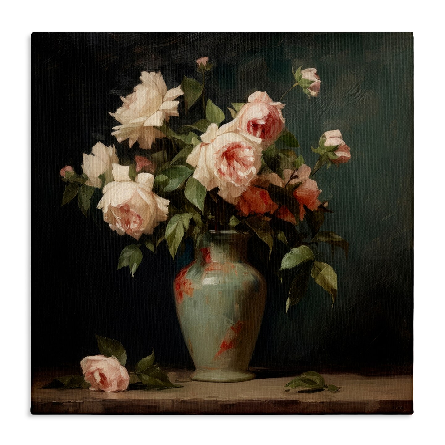 Stupell Industries Vintage Bunches in Vase Canvas Wall Art Design by Lazar Studio