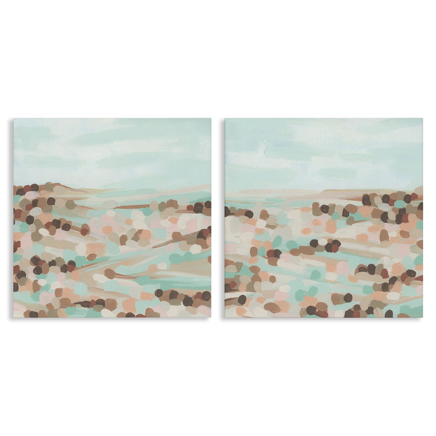 Stupell Industries Mint Pastel Abstract Vista 2 pc Canvas Wall Art Set Design by June Erica Vess