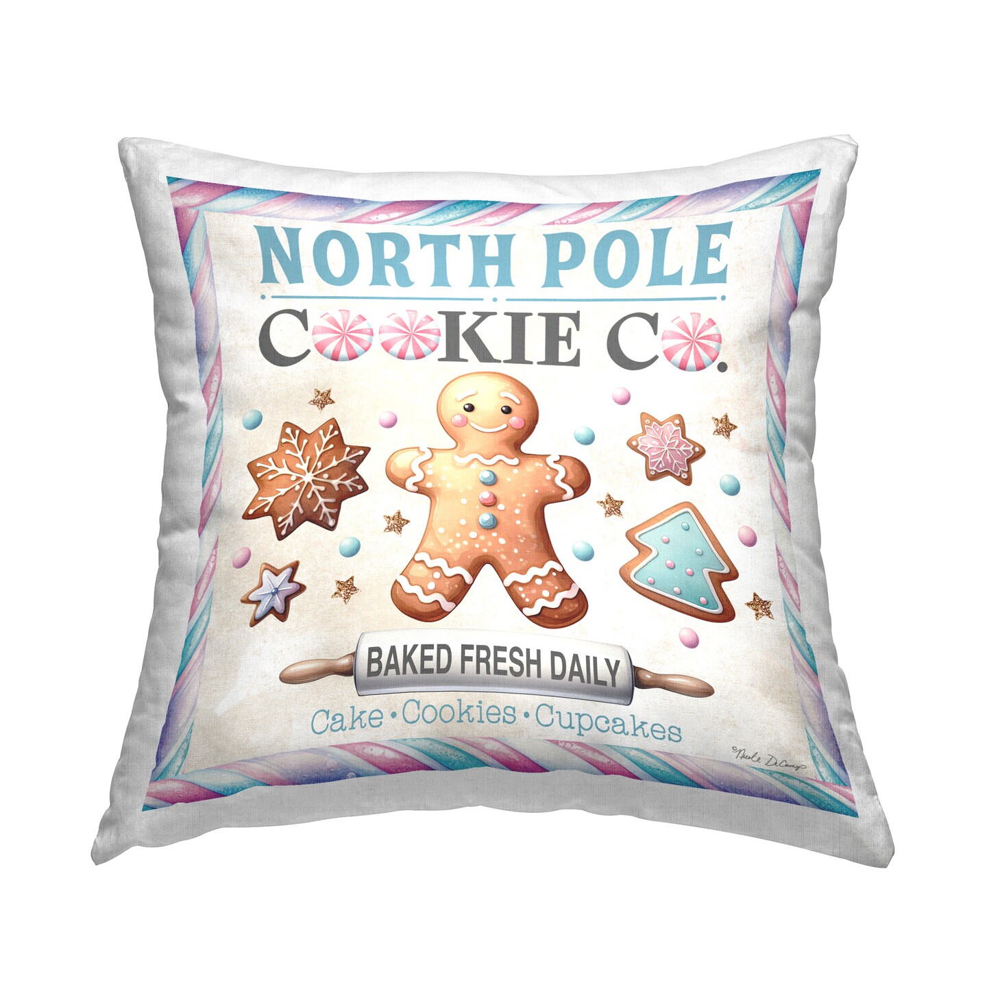 North Pole Cookies Design by Nicole DeCamp Throw Pillow 