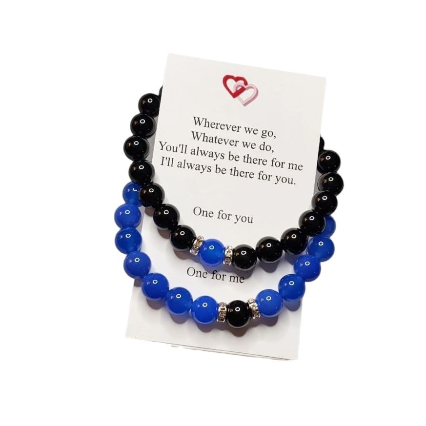 Magnetic Couples Bracelet Set Blue Agate and Black Obsidian, Distance  Bracelets, His and Her bracelets, Matching bracelets MakerPlace by  Michaels