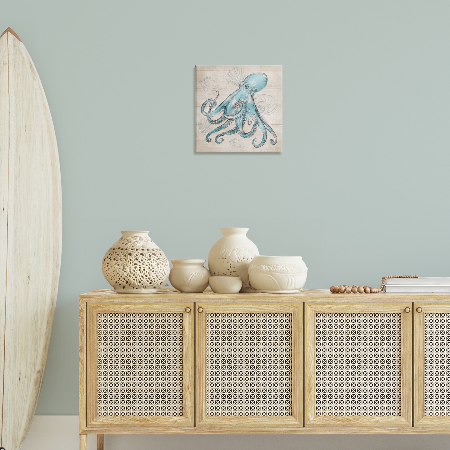 Stupell Industries Vintage Drawn Octopus Canvas Wall Art Design by Conrad Knutsen