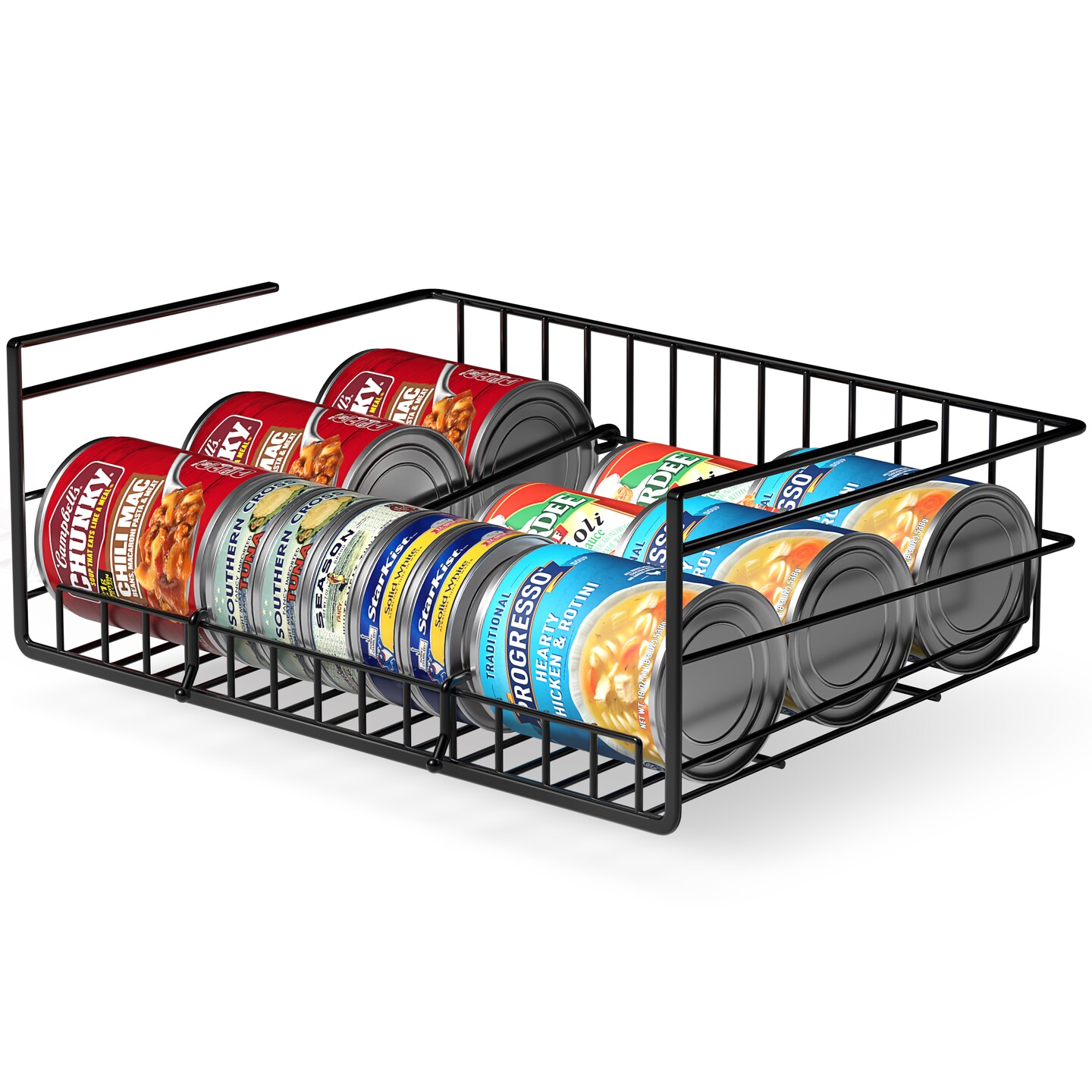 Sorbus Under Cabinet Can Storage Shelf – Pantry Organizer with Divider for Canned Goods – Kitchen Organization Rack, Canned Food Dispenser for Cabinets, Shelving, Small Spaces