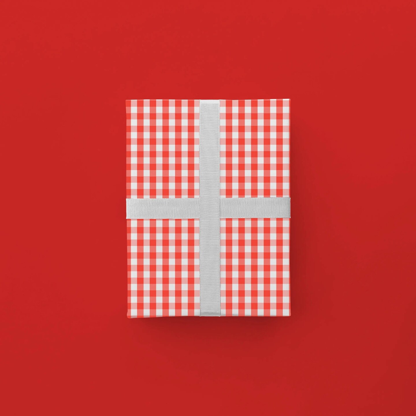 Red Vintage Gingham Gift Wrap