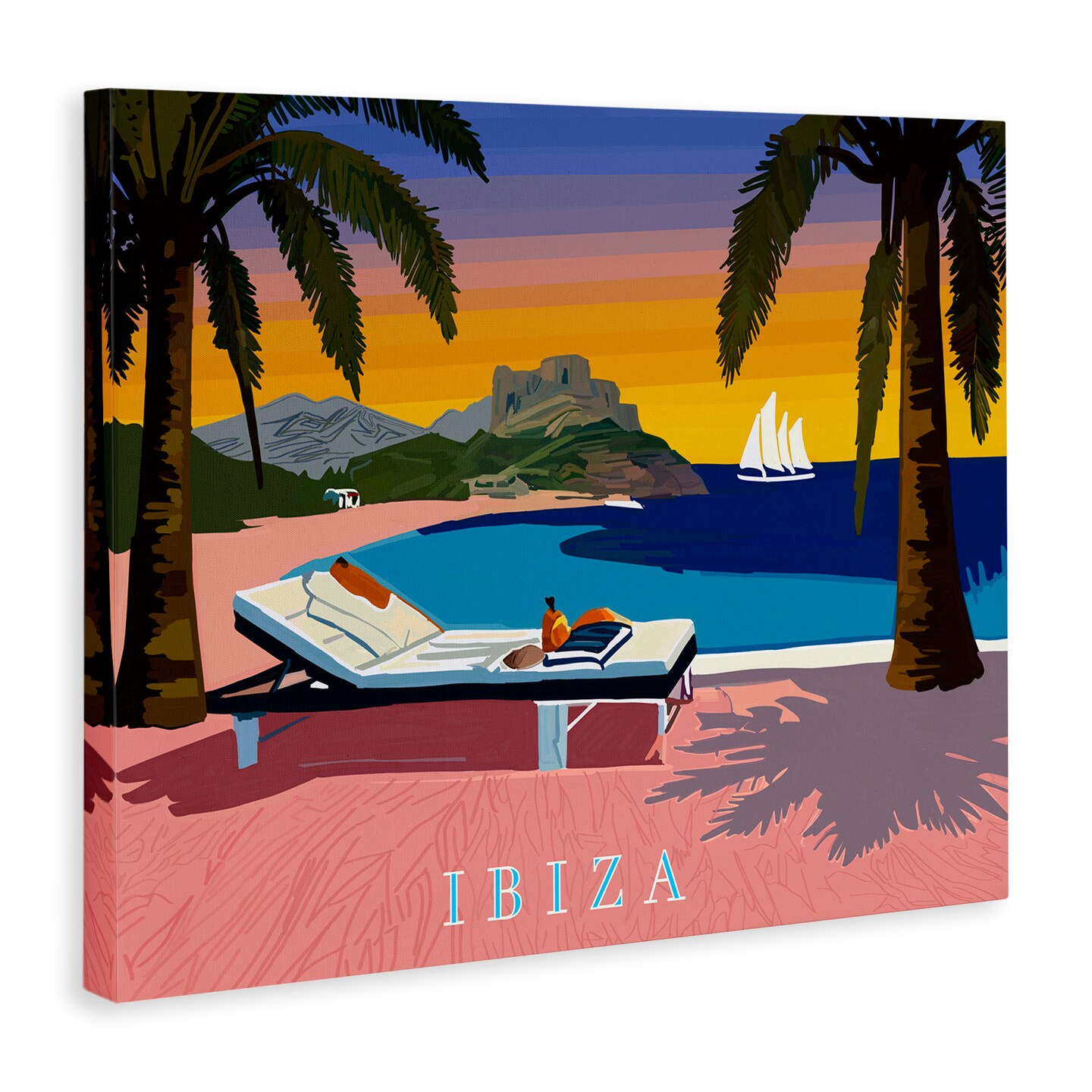Stupell Industries Ibiza Tropical Beach View Canvas Wall Art Design by Amelia Noyes
