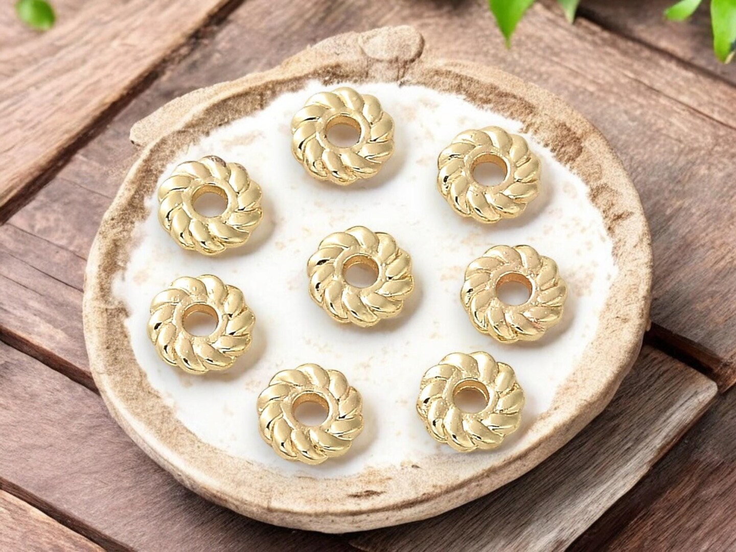 *50* 6x2mm 18k Gold Plated Heishi Rondelle Spacer Beads