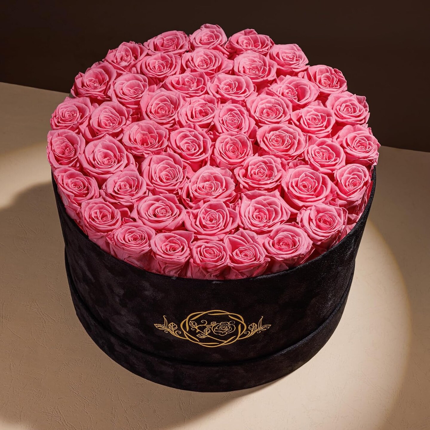 Forever Real Roses in Suede Box - 47-Piece Roses in a Box - Luxury Preserved Roses That Last Over a Year