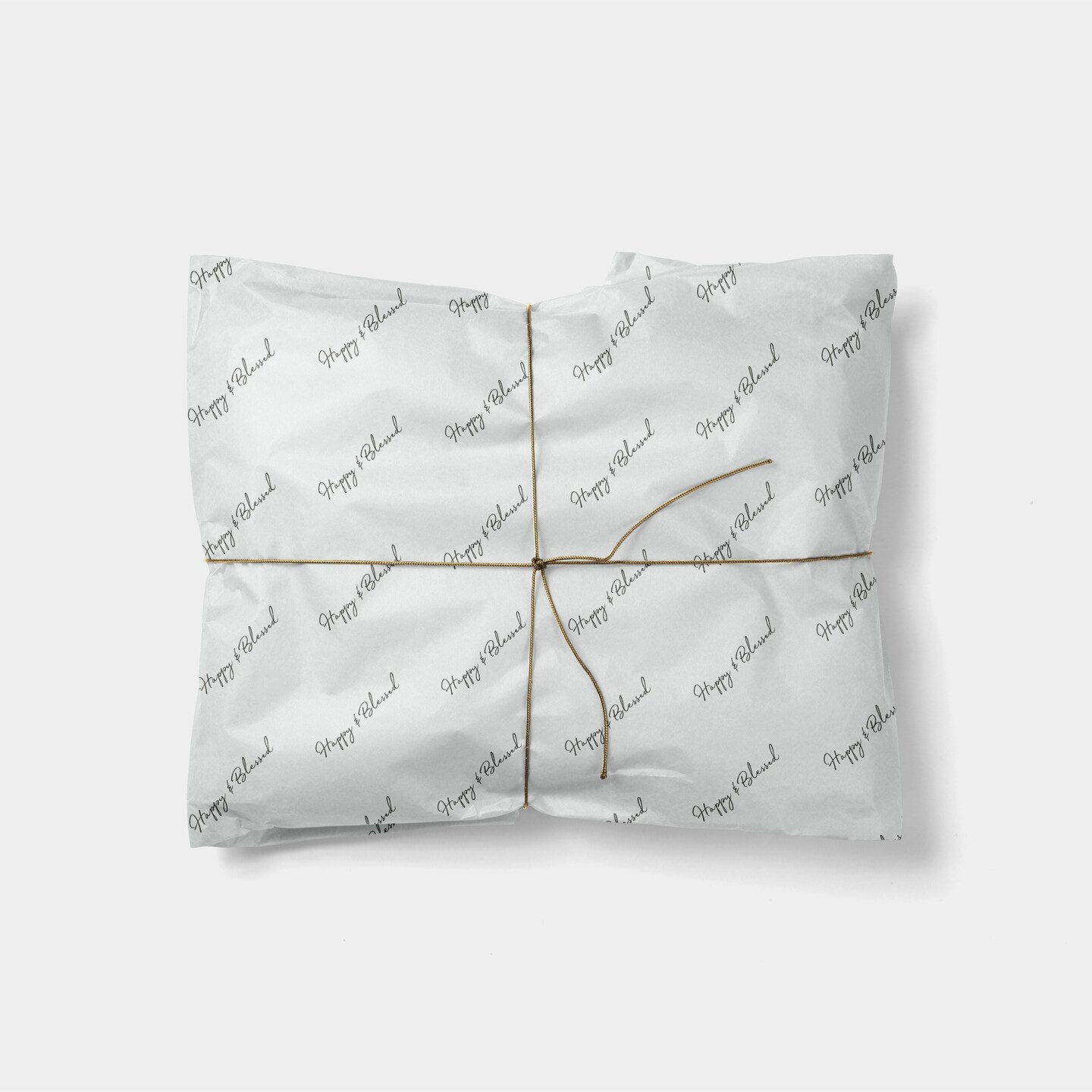 &#x22;Happy &#x26; Blessed&#x22; Custom Script Gift Wrap