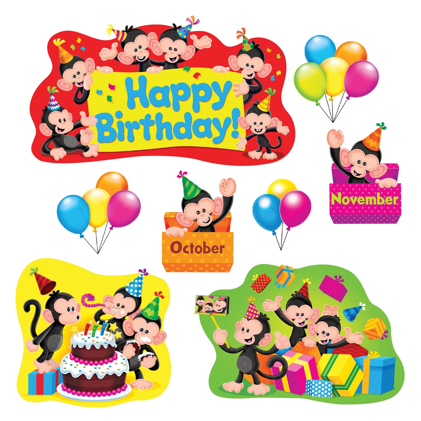 Monkey Mischief&#xAE; Birthday Bulletin Board Set