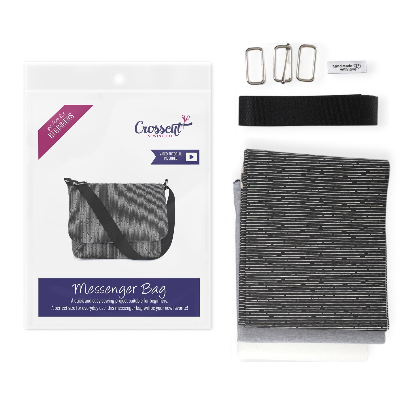 Crosscut Sewing Co.® Messenger Bag Sewing Project Kit for Beginners