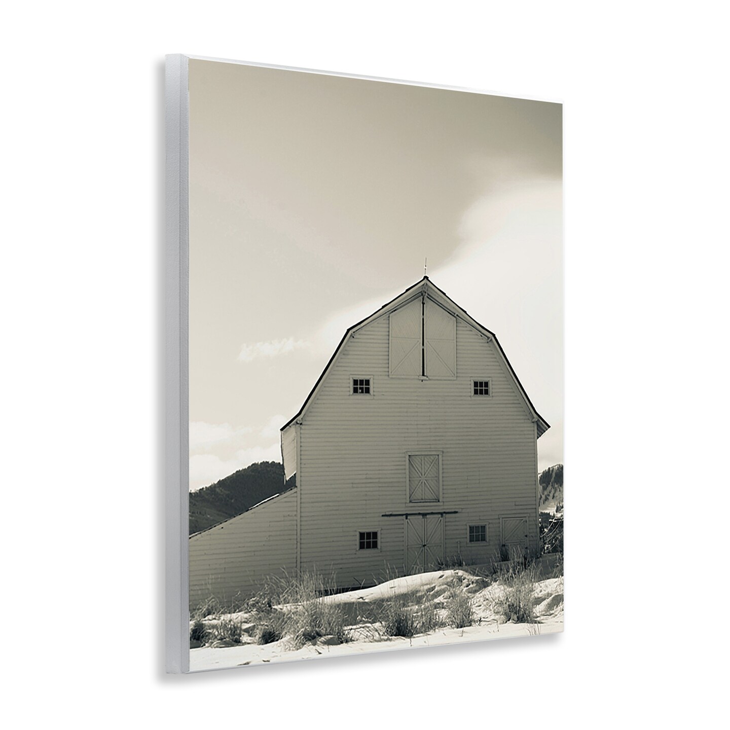 Stupell Industries Monochromatic Winter Barn Wall Plaque Art Design by Ashley Singleton
