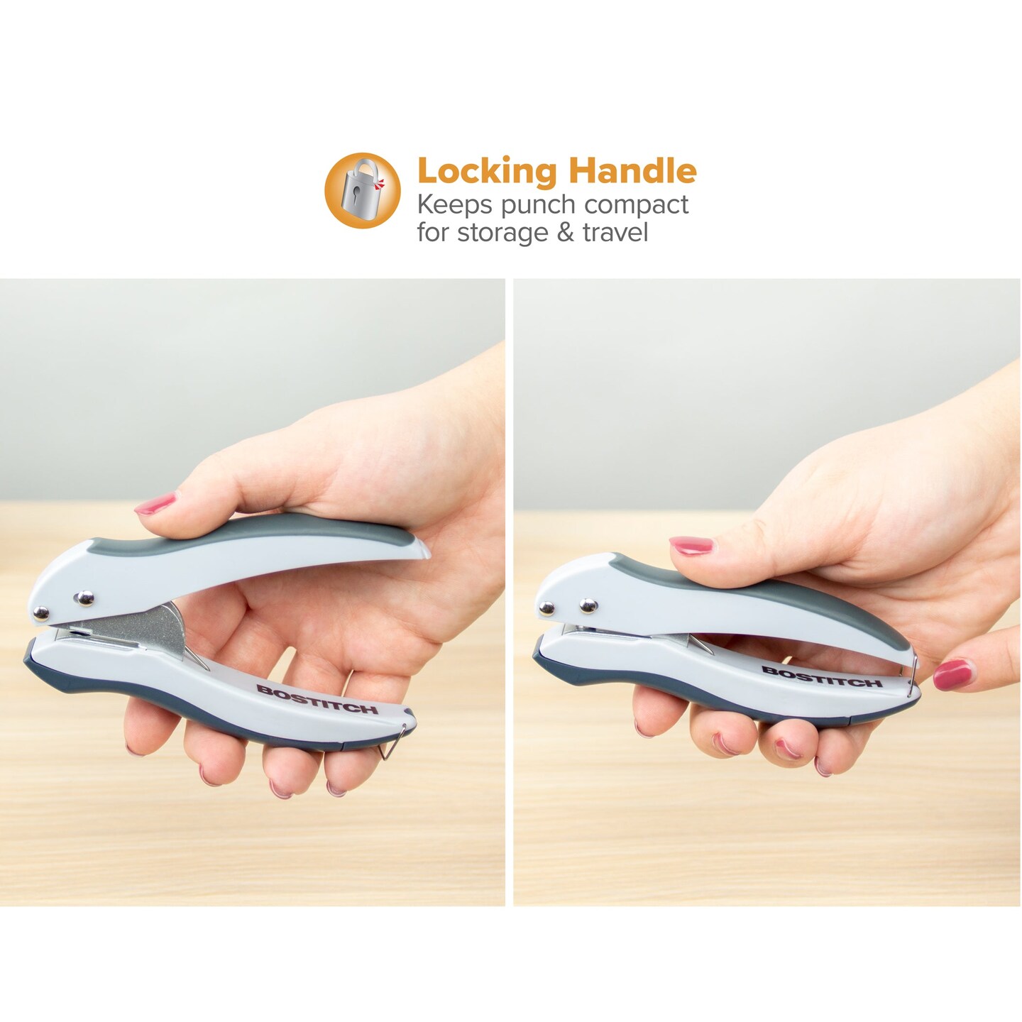 EZ Squeeze&#x2122; 1-Hole Punch, Gray, Pack of 5
