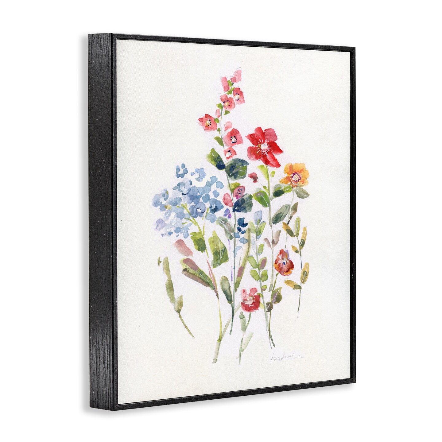 Stupell Industries Mixed Wildflower Buds Framed Giclee Wall Art Design by Sally Swatland
