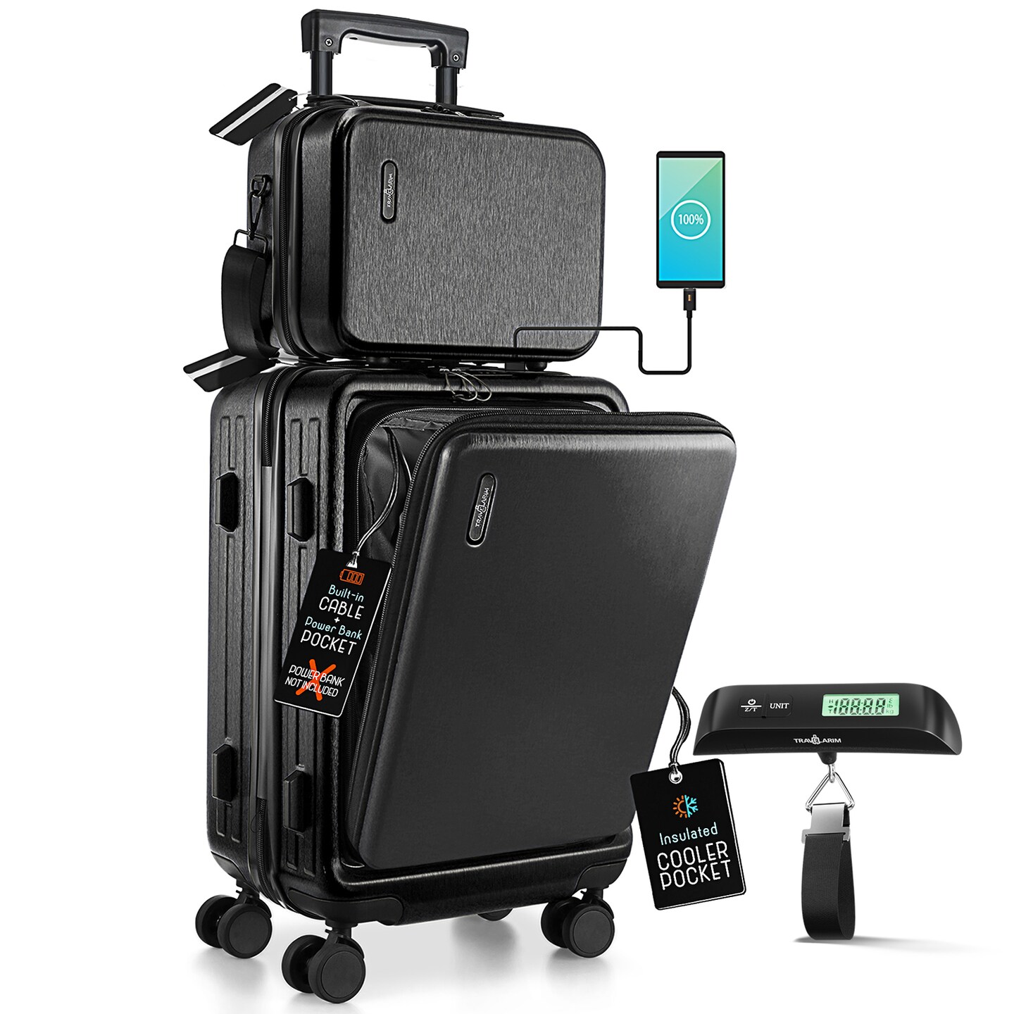 TravelArim 20 Inch Carry On Luggage with Luggage Scale