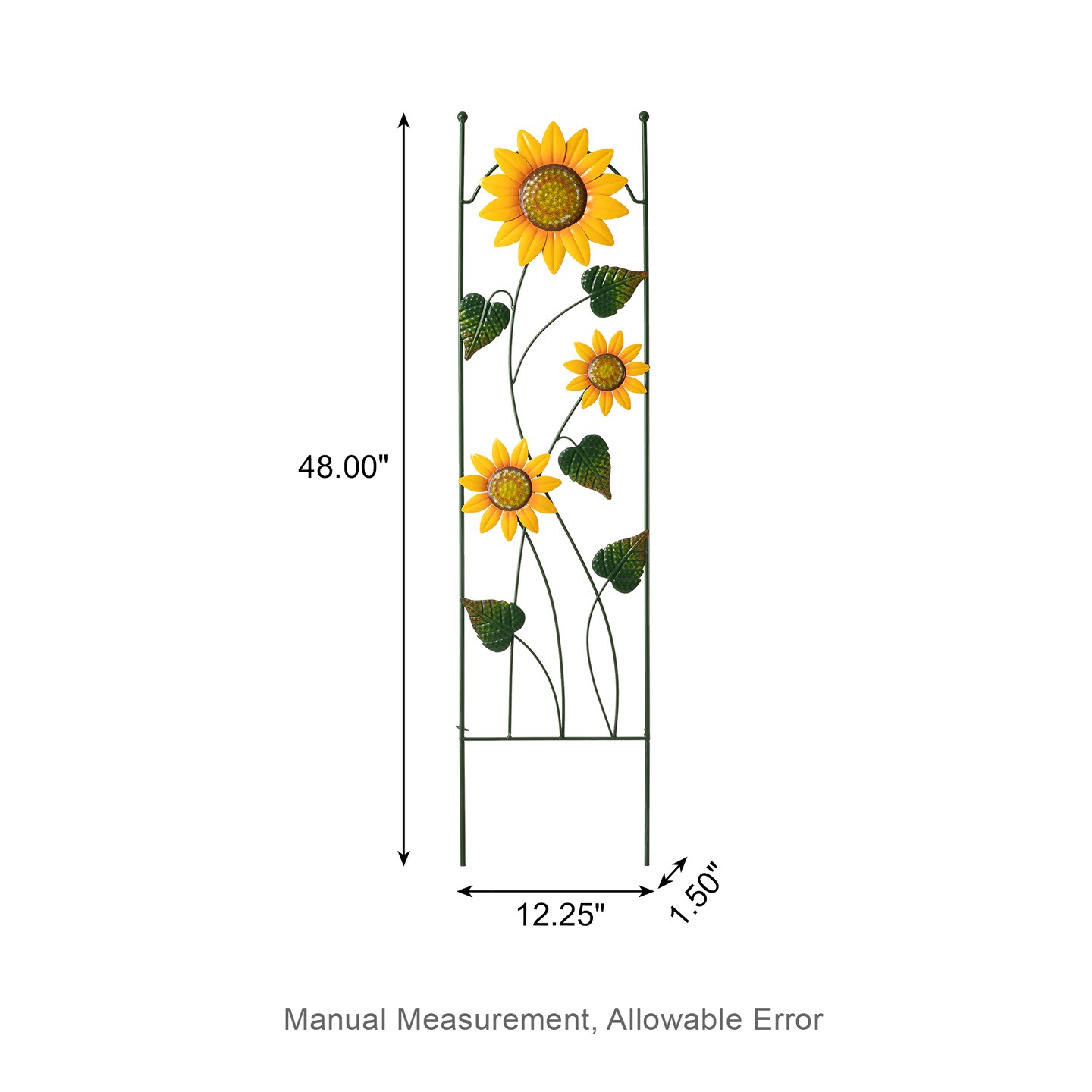 48&#x22;H Metal Sunflowers Garden Trellis, Garden Stakes
