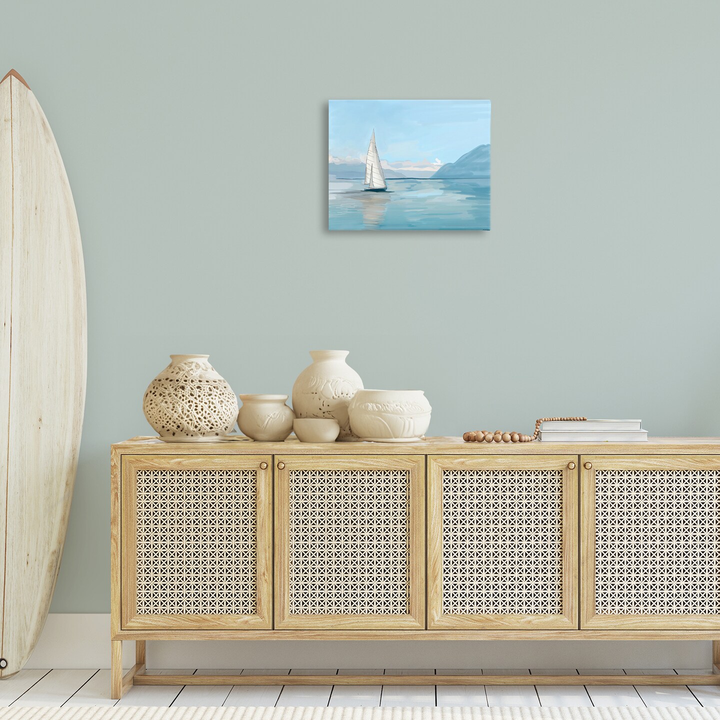 Stupell Industries Peaceful Sailboat on Water Canvas Wall Art Design by Amelia Noyes